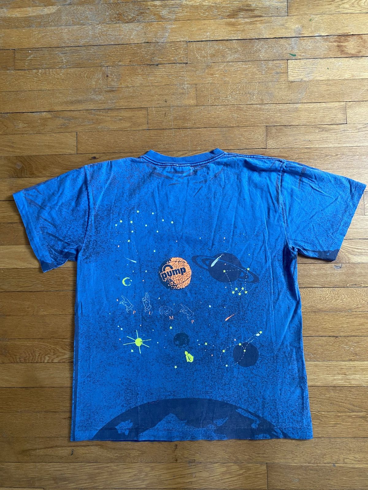 Reebok × Vintage Vintage REEBOK Sport PUMP Acid Print Galaxy T Shirt L XL Size US XL / EU 56 / 4 - 1 Thumbnail