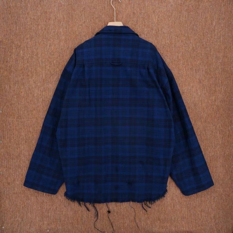 Balenciaga Balenciaga Balenciaga Plaid Embroidered Frayed Jacket Shir Size US M / EU 48-50 / 2 - 2 Thumbnail
