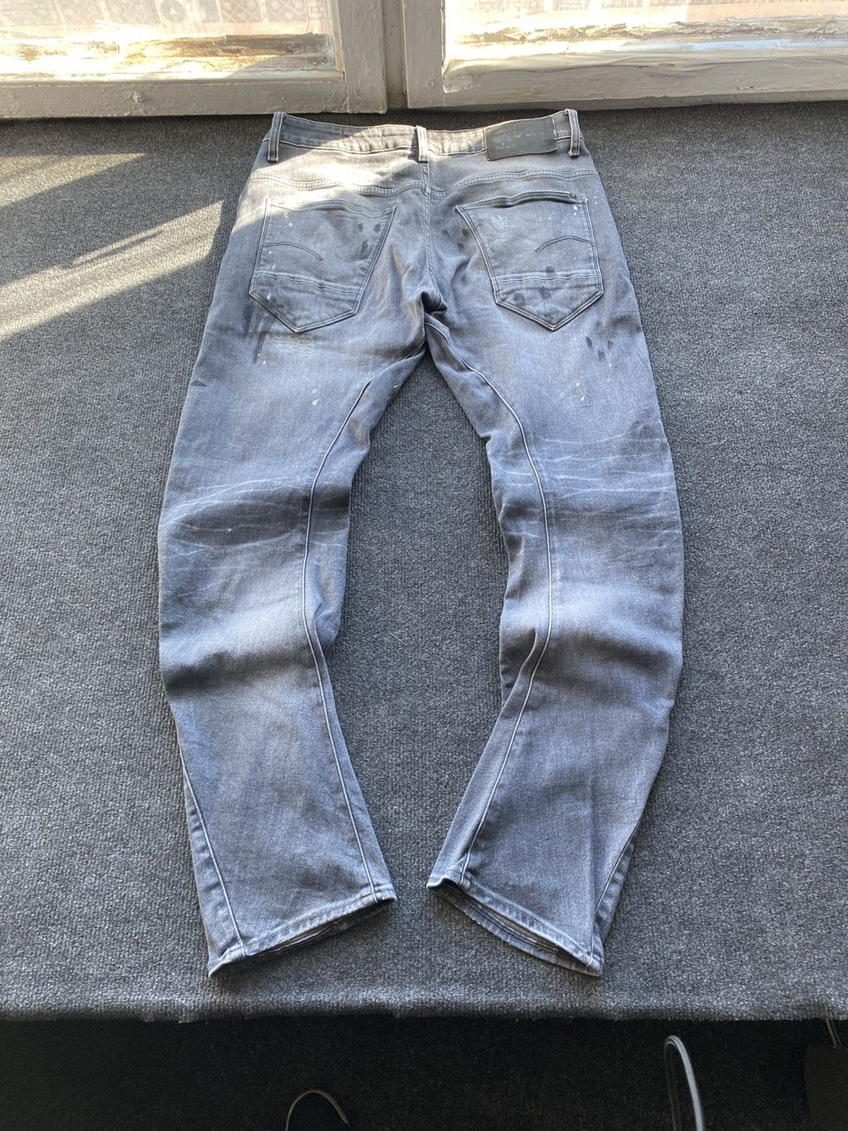 G-Star 🔥Opium Punk G Star arc 3d slim gray distressed jeans men 33 Size US 33 - 1 Thumbnail