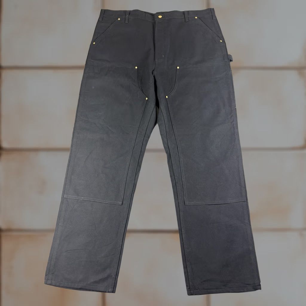 Carhartt Carhartt Pants Men’s 42x32 Black Canvas Lined Double Knee Carpenter Straight Relaxed Inseam 32 Size US 42 / EU 58 - 1 Thumbnail