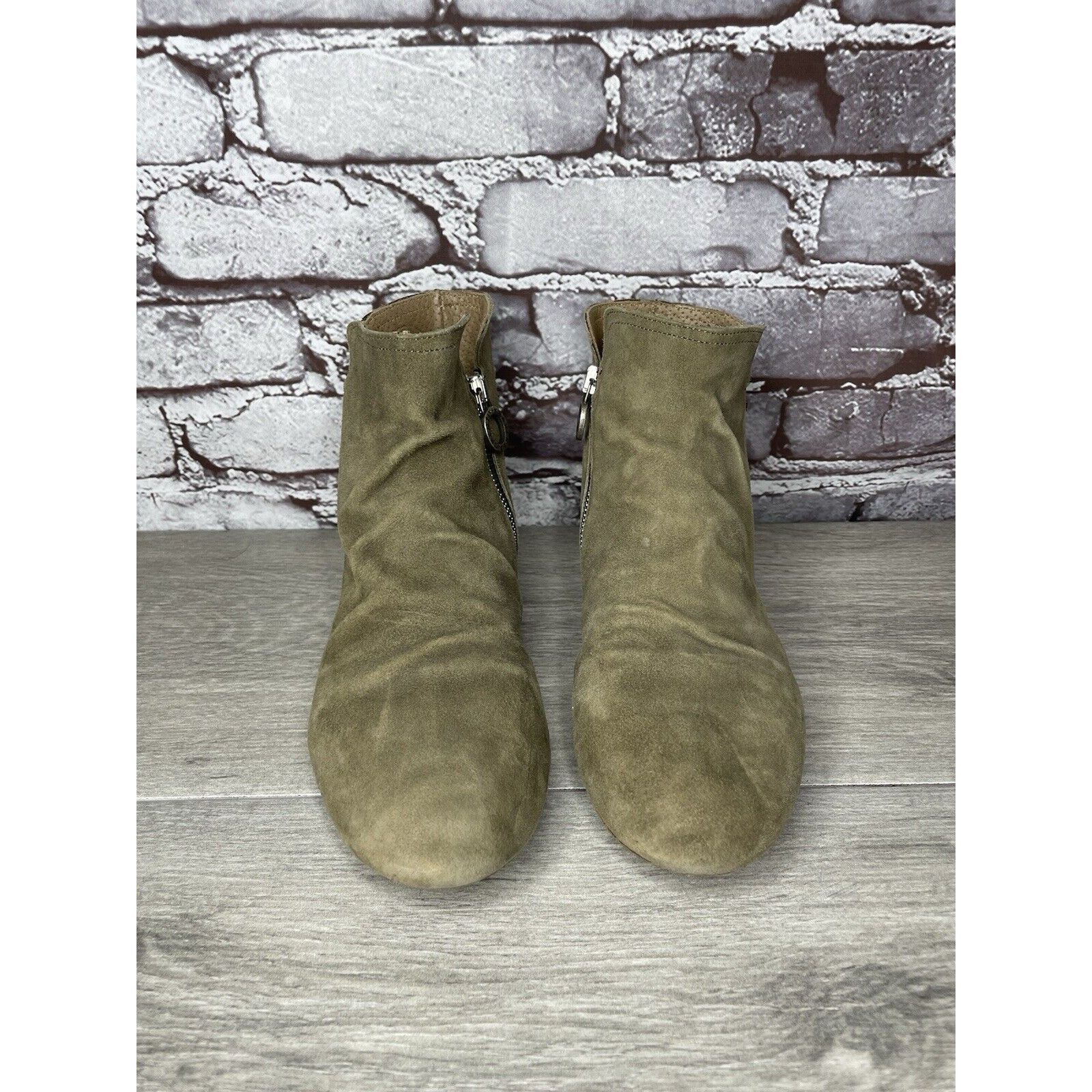 Fiorentini + Baker Fiorentini + Baker Goodyear Taupe Suede Side Zip Ankle Boots Size US 8 / IT 38 - 17 Thumbnail