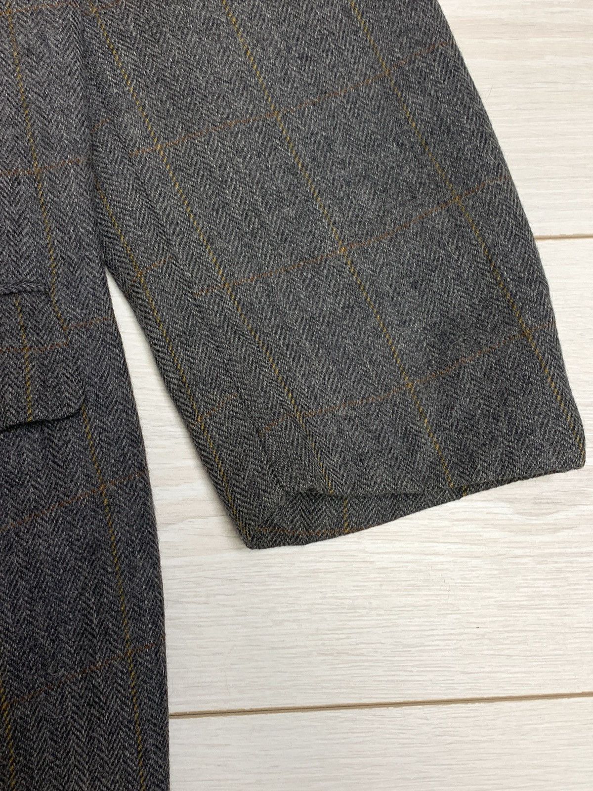 Burberry Vintage Burberrys’ Alpaca & New Wool Herringbone Blazer Grey Size 46S - 5 Thumbnail