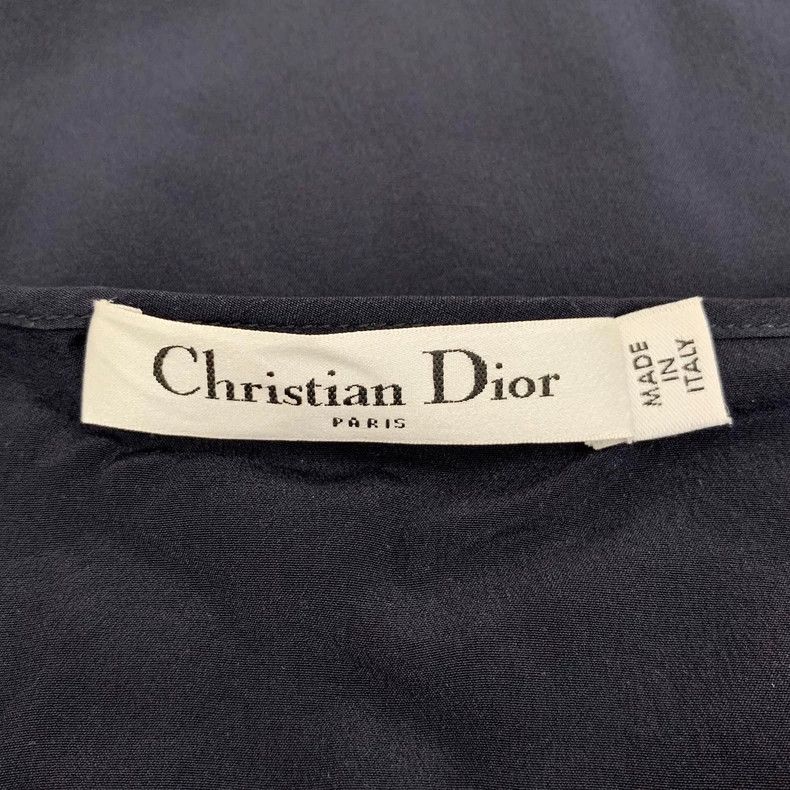 Dior Dior Dark blue mulberry silk round-neck hollow mesh dress Size XS / US 0-2 / IT 36-38 - 6 Thumbnail