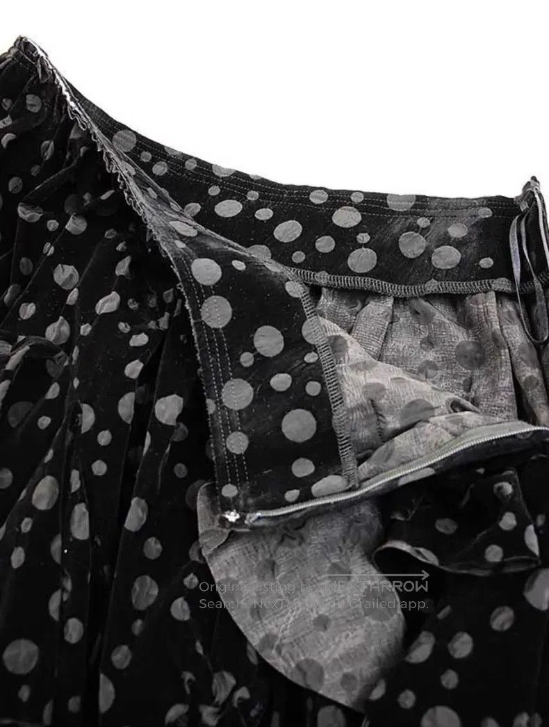 Comme des Garcons Comme des Garcons Size M Velvet Asymmetric Black Polka Dot Size 23" - 4 Thumbnail