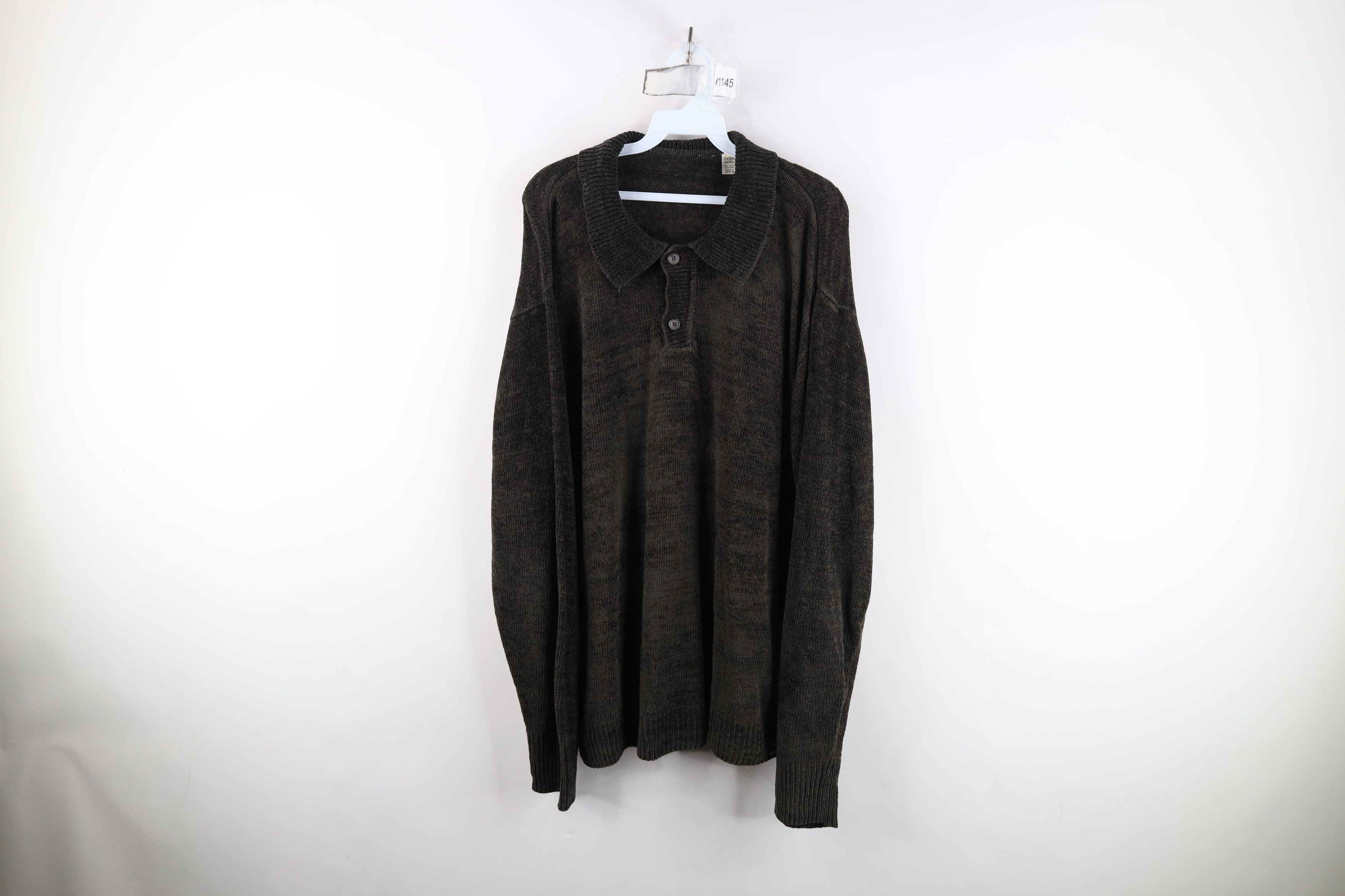 Vintage Vintage 90s Y2K Streetwear Knit Collared Sweater Green Size US XL / EU 56 / 4 - 1 Thumbnail