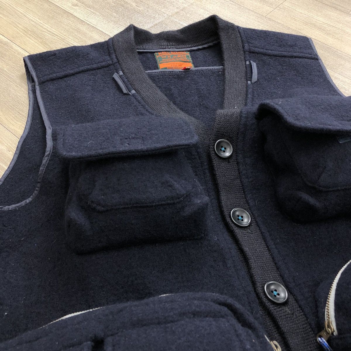 Japanese Brand × Karl Helmut Vintage Karl Helmut Pink House 3D Multi Pocket Wool Vest Size US L / EU 52-54 / 3 - 7 Thumbnail