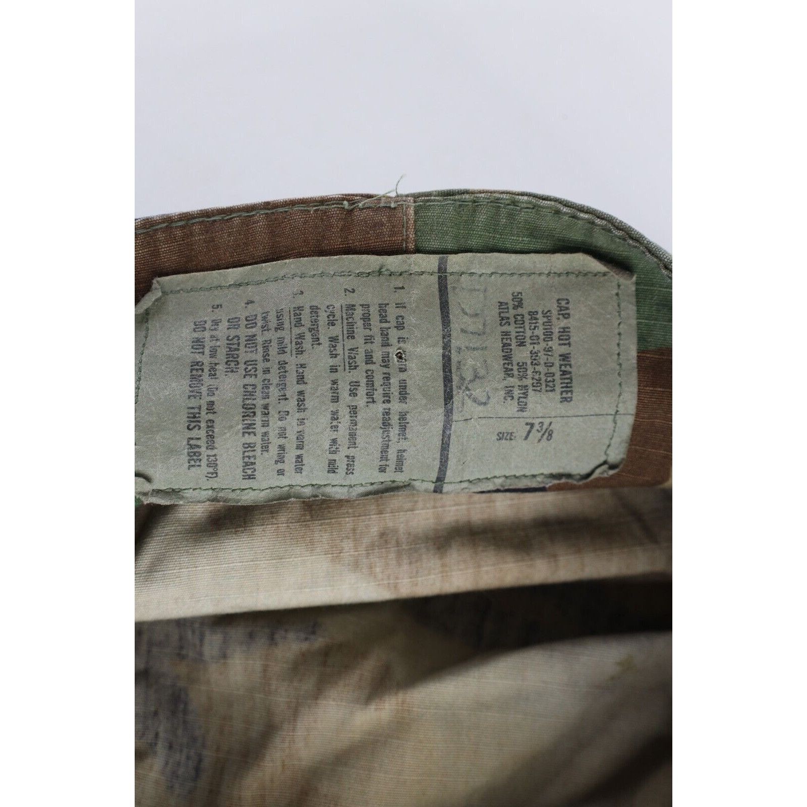 Vintage Vintage 90s Faded Military Issue Camouflage Hot Weather Cap Size ONE SIZE - 8 Thumbnail