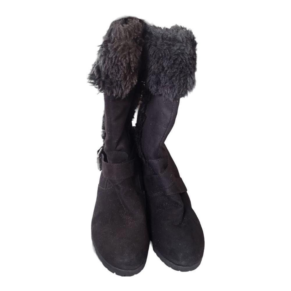 Donald Pliner CT1809a Donald J Pliner Black Suede Fur Top Boots 6.5 Size US 6.5 / IT 36.5 - 1 Thumbnail