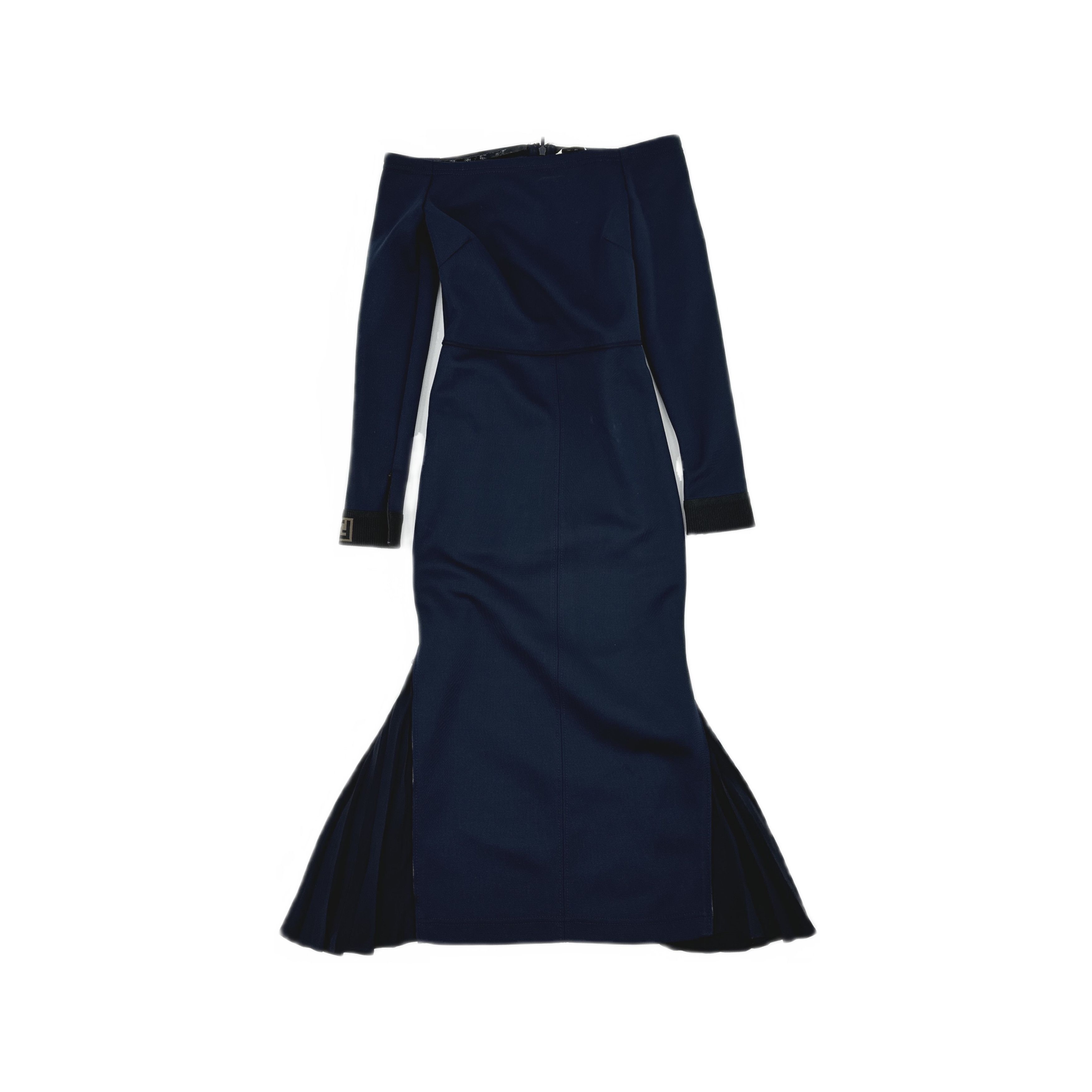 Fendi Fendi FF Logo Off-Shoulder Midi Dress Size 36 Size XS / US 0-2 / IT 36-38 - 1 Thumbnail