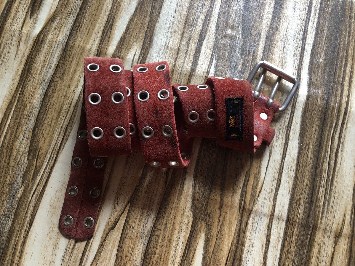 Skull Jeans by an Alchemist “Grommet” red suede belt punk seditionaries alchemists Size ONE SIZE - 4 Thumbnail