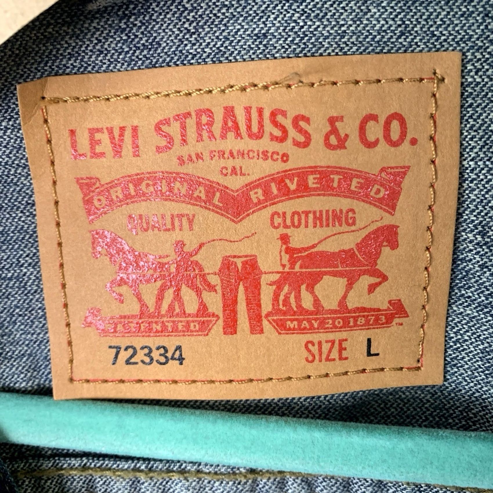 Levi's VINTAGE Levi’s Denim Jean Trucker Jacket Men Large Dark Wash 72334 Cowboy Western NWT Size US 33 - 3 Thumbnail