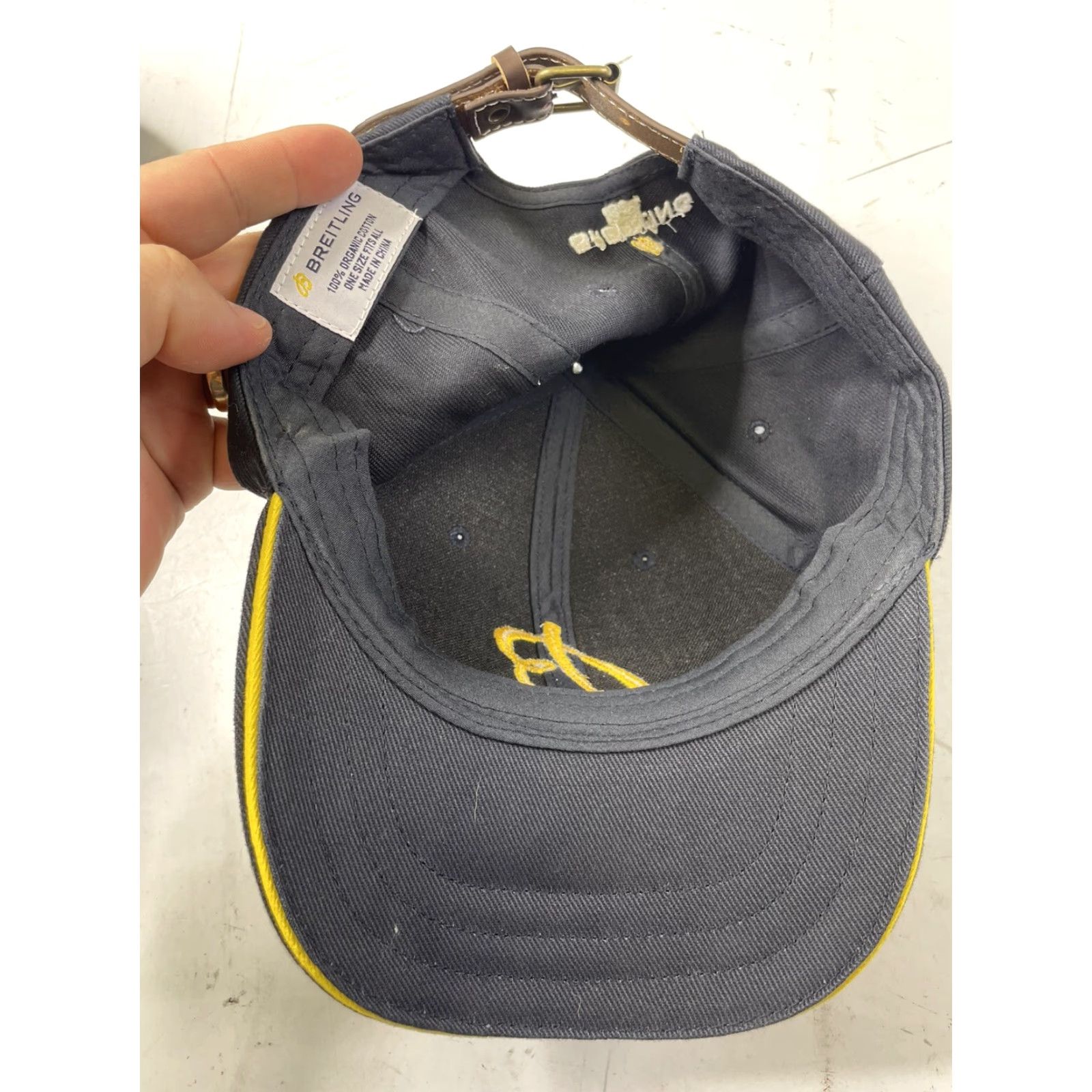 Breitling Breitling 1884 Baseball Cap Unisex Adults Hat Blue Leather Strapback Adjustable Logo Cap Size ONE SIZE - 3 Thumbnail