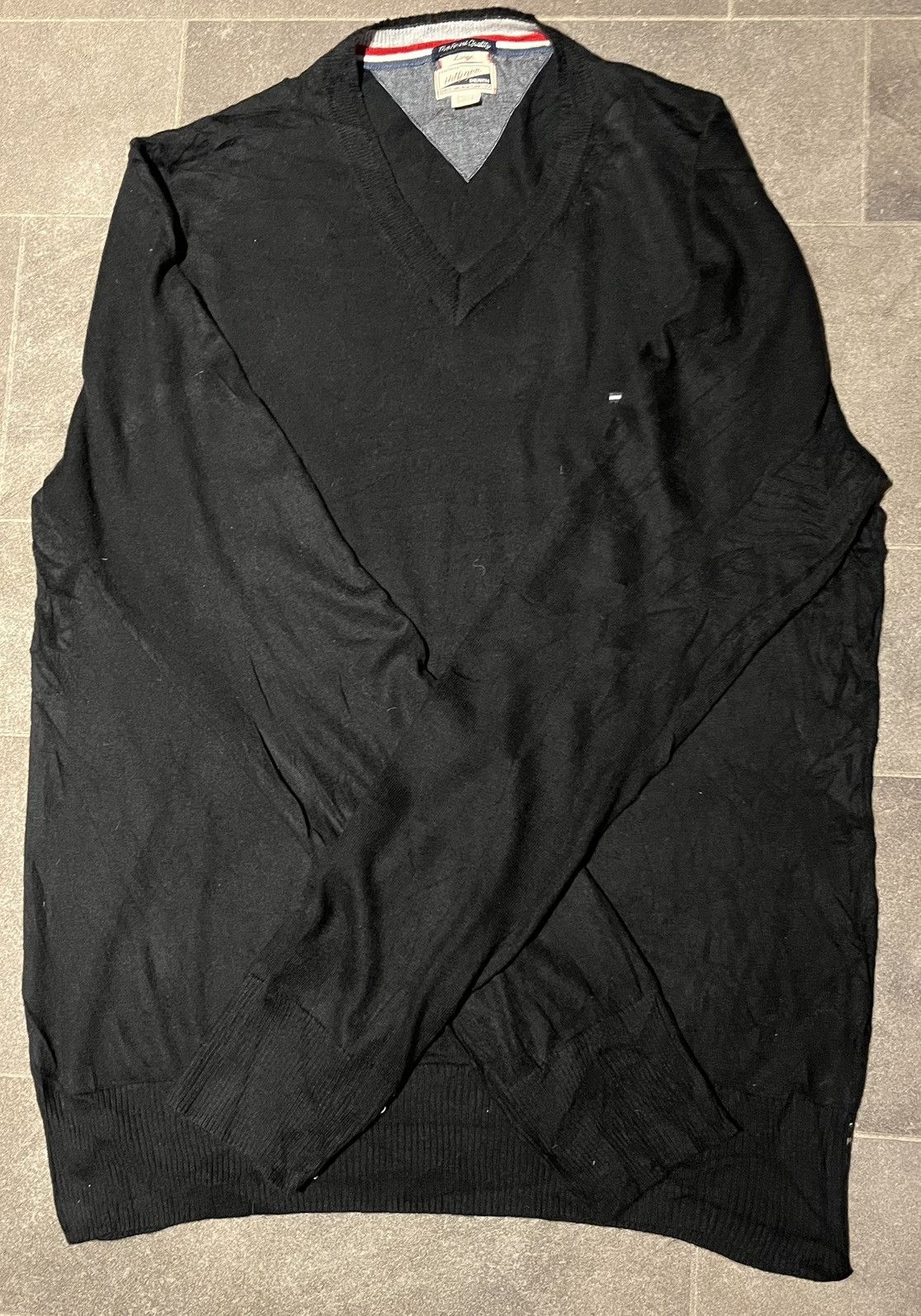 Tommy Hilfiger Black V-neck jumper Size US L / EU 52-54 / 3 - 2 Thumbnail