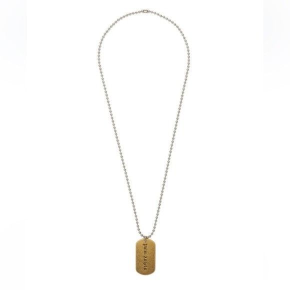 Palm Angels Palm Angels Military Logo-Engraver Tag Necklace Gold Size ONE SIZE - 1 Thumbnail