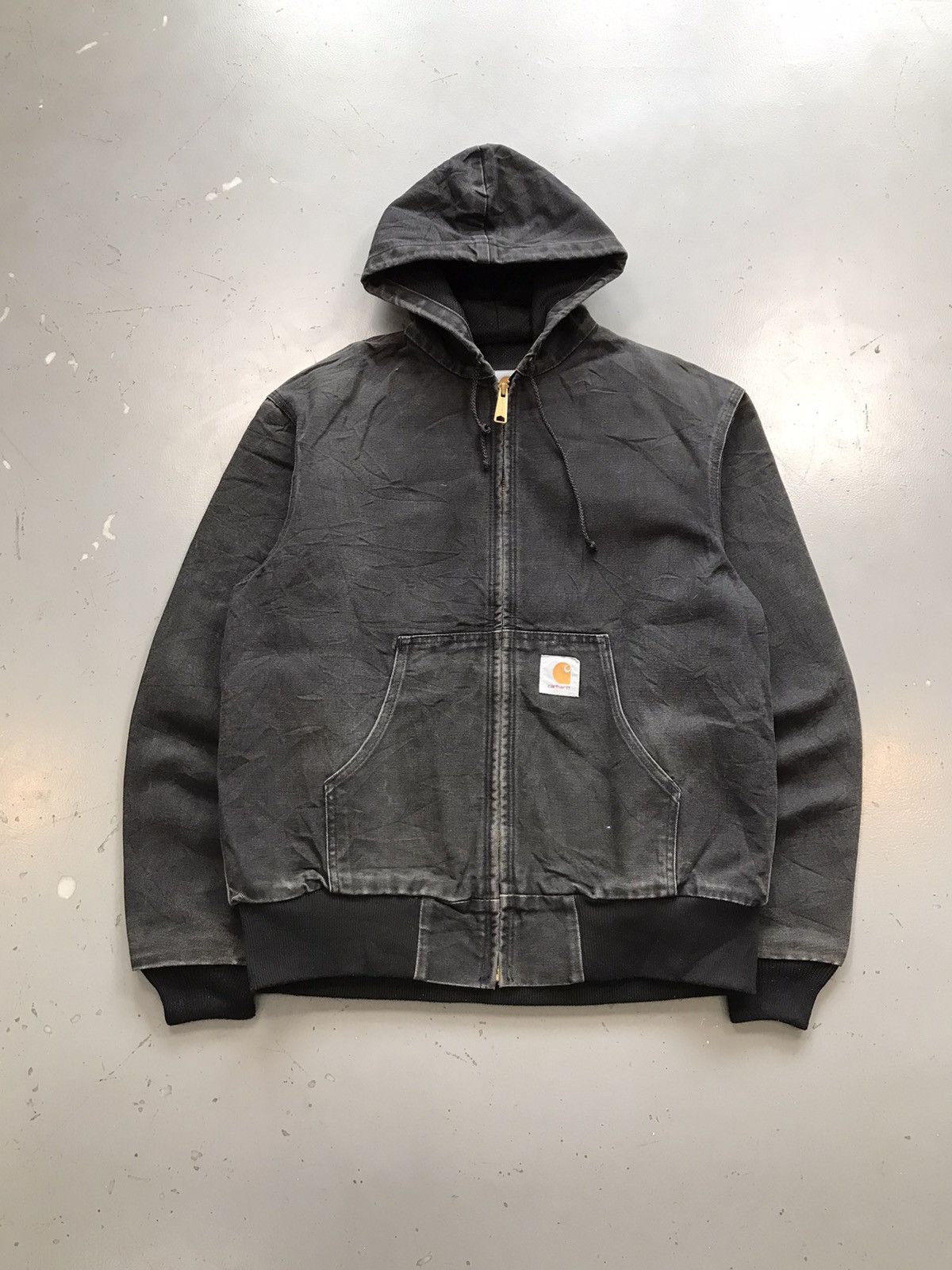 Vintage Carhartt J130 BLK thermal line active denim jacket