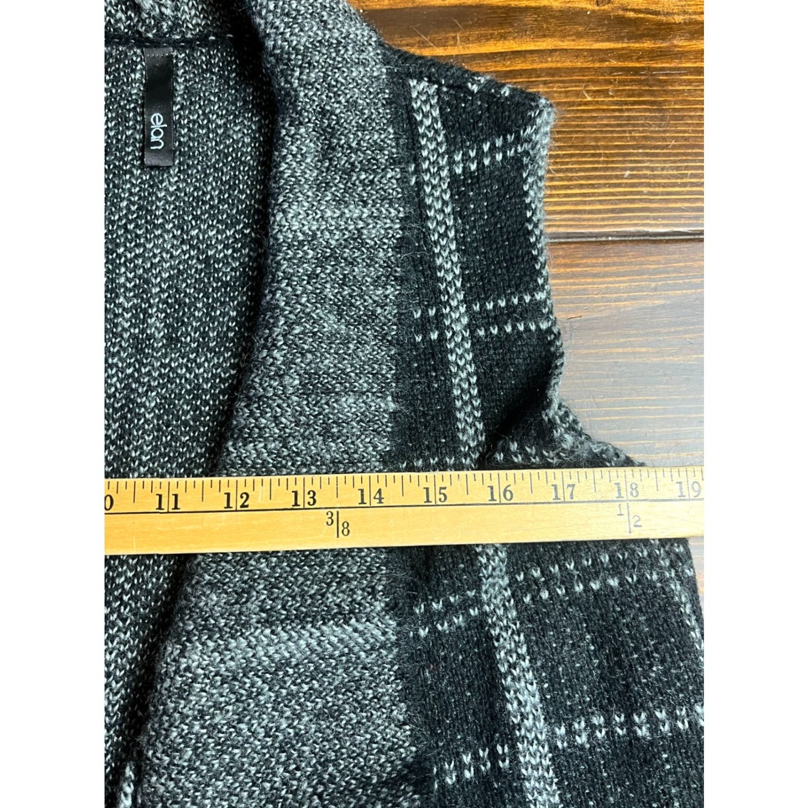Vintage Elan Sweater Cardigan Vest Women's Medium Gray Black Knit Solid Regular Fall Spring Summer Womens Size M / US 6-8 / IT 42-44 - 3 Thumbnail