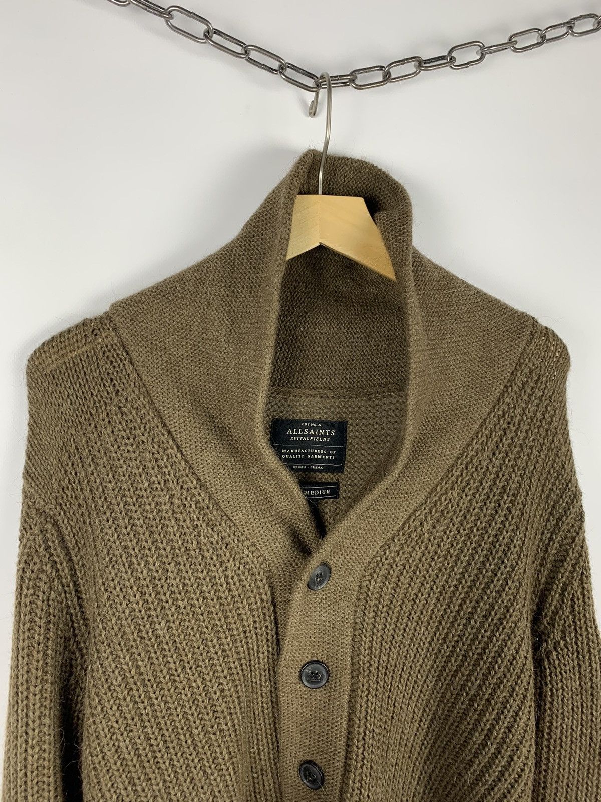 Allsaints Spitalfields Furness Cardigan Men’s Size M Olive