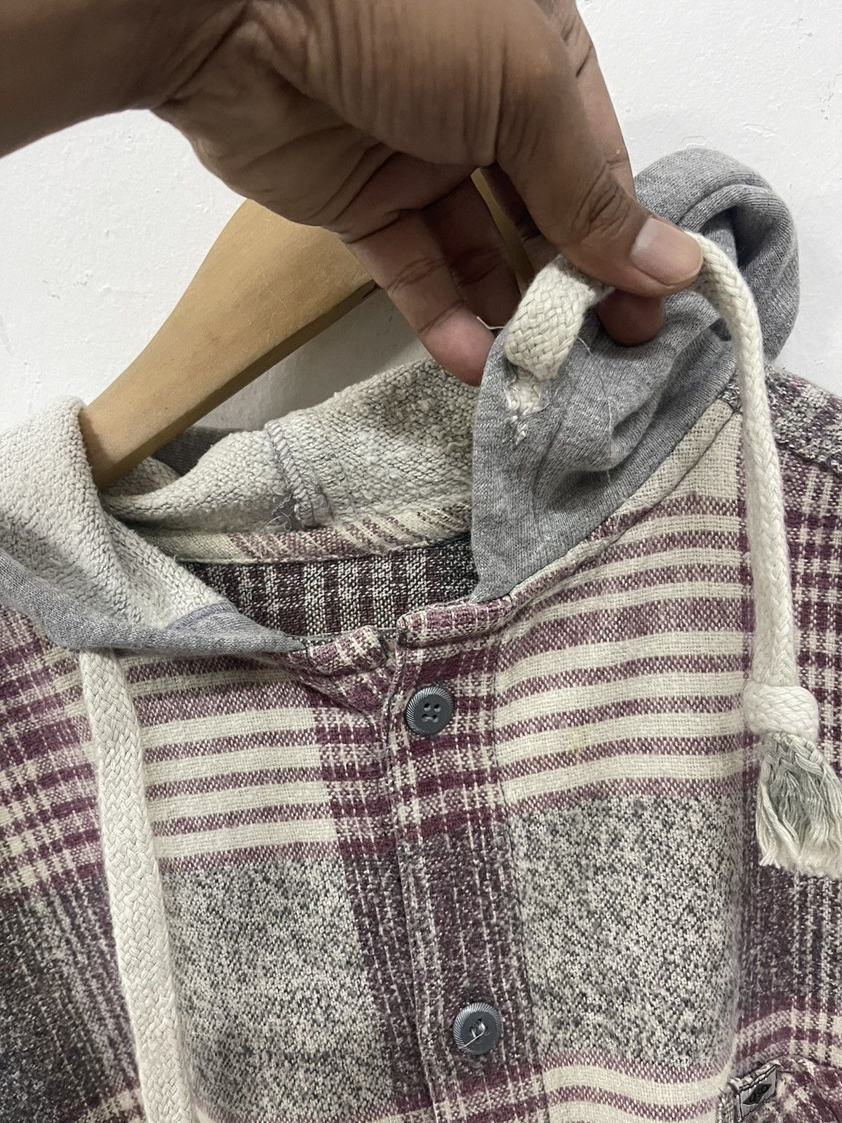 Quiksilver Quiksilver Saltwater denim plaid oversized hooded flannel Size US M / EU 48-50 / 2 - 14 Thumbnail