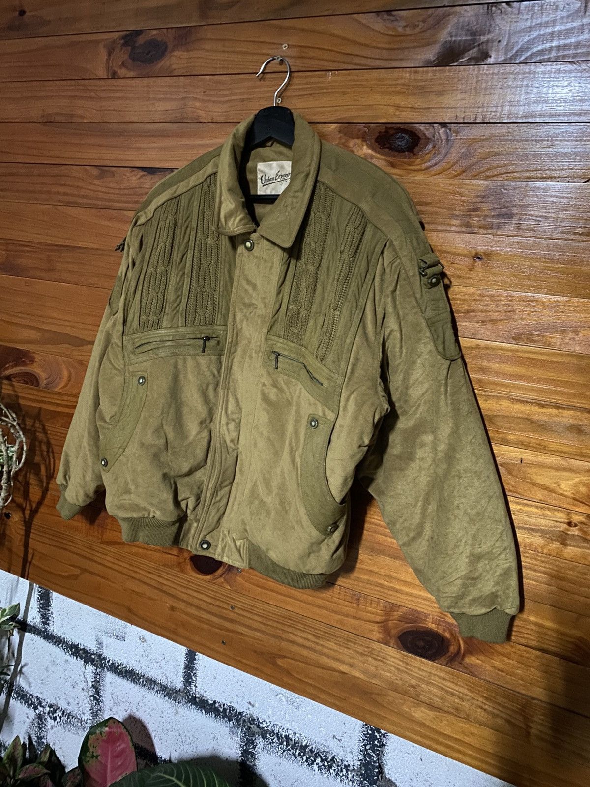 Japanese Brand Urban Express Vintage Olive Bomber Jacket Style Texture Size US M / EU 48-50 / 2 - 6 Thumbnail