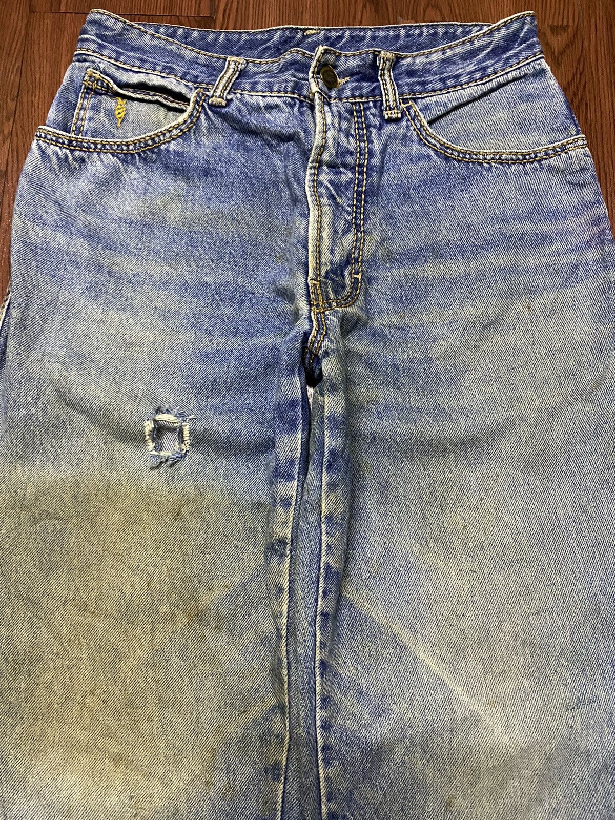 Trussardi Vintage Trussardi Blue Wash Distressed Jeans Size US 28 / EU 44 - 3 Thumbnail