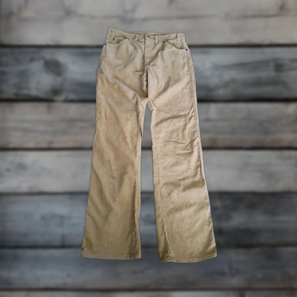 BB Dakota VTG Dakota Corduroy Straight Pants Mens 36x34 80s Western Tan Beige Workwear Made United States USA Size US 36 / EU 52 - 1 Thumbnail