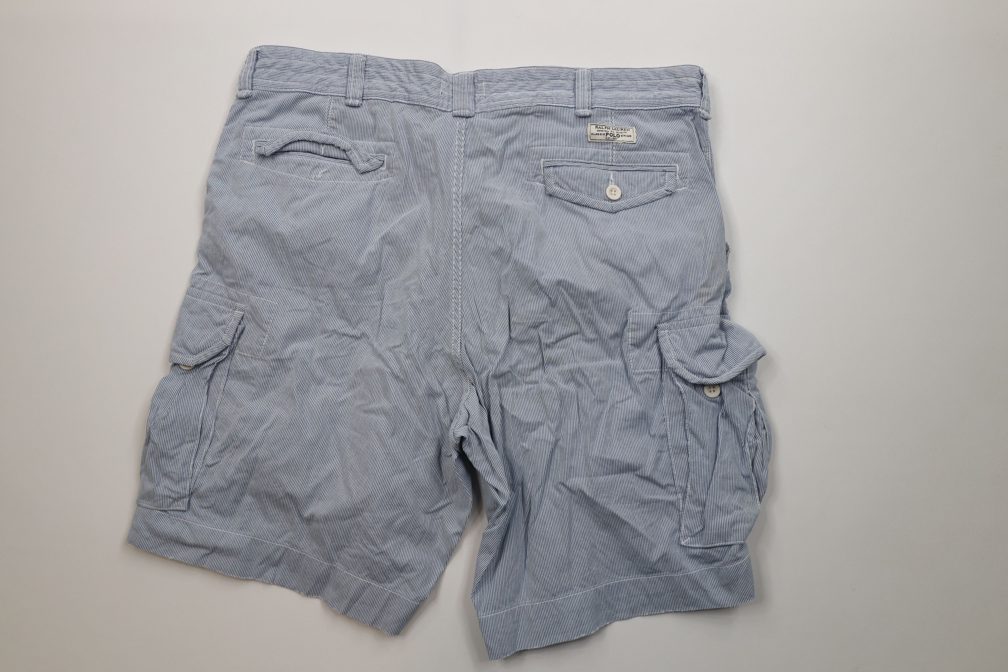 Ralph Lauren Vintage Ralph Lauren Hickory Striped Cargo Shorts Cotton Size US 43 - 8 Thumbnail