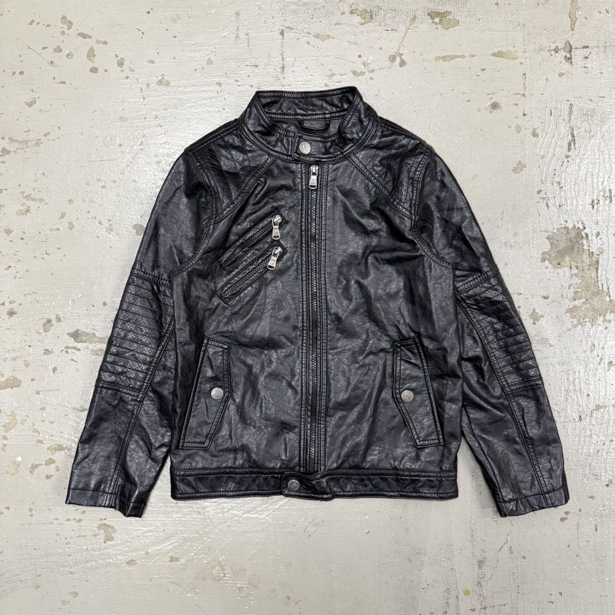 Urban Republic Black Leather Biker Jacket Size US XS / EU 42 / 0 - 1 Thumbnail