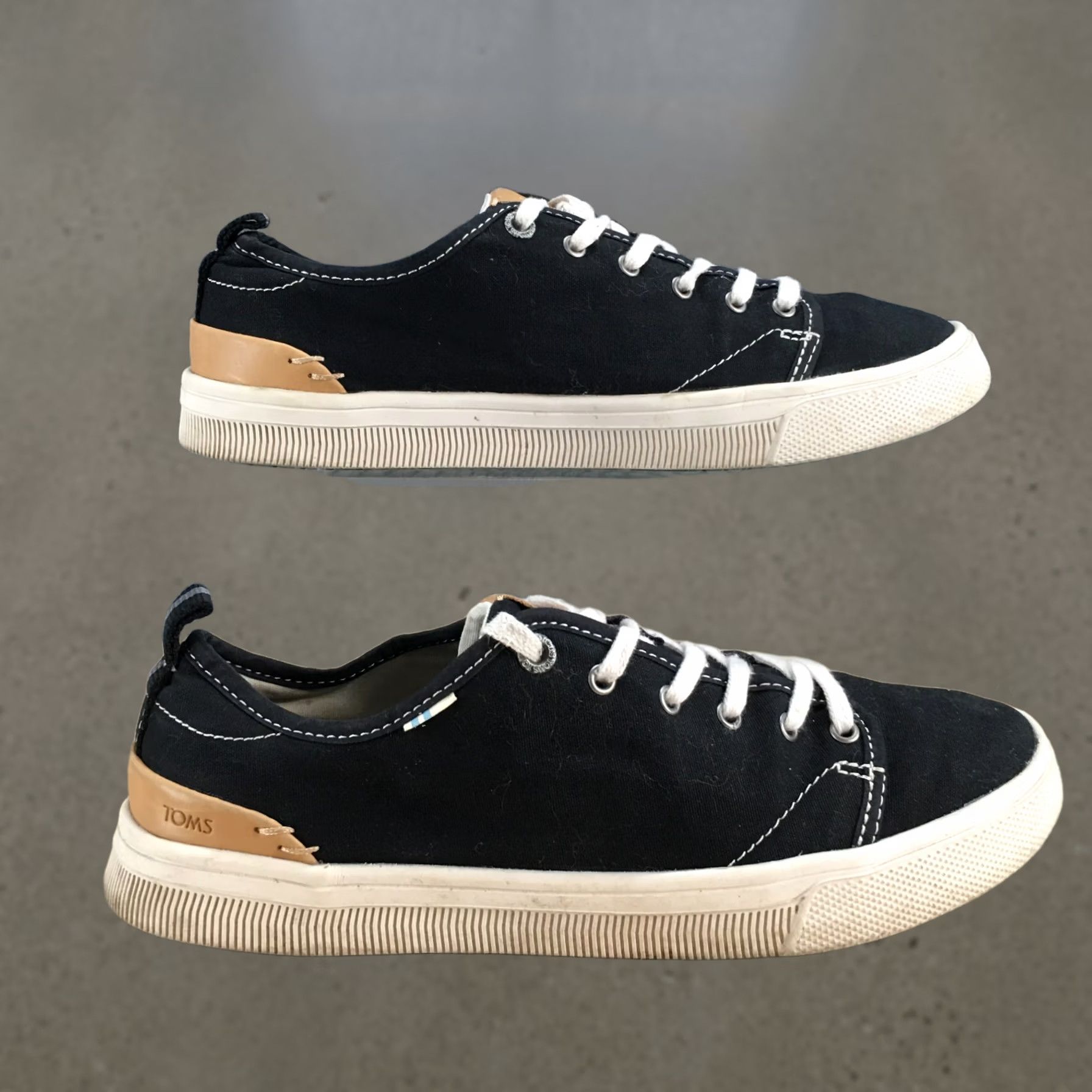 Toms TOMS Sneakers Womens 8.5 Black Trvl Lite Low Top Lace Up Canvas Casual Comfort Size M / US 6-8 / IT 42-44 - 1 Thumbnail