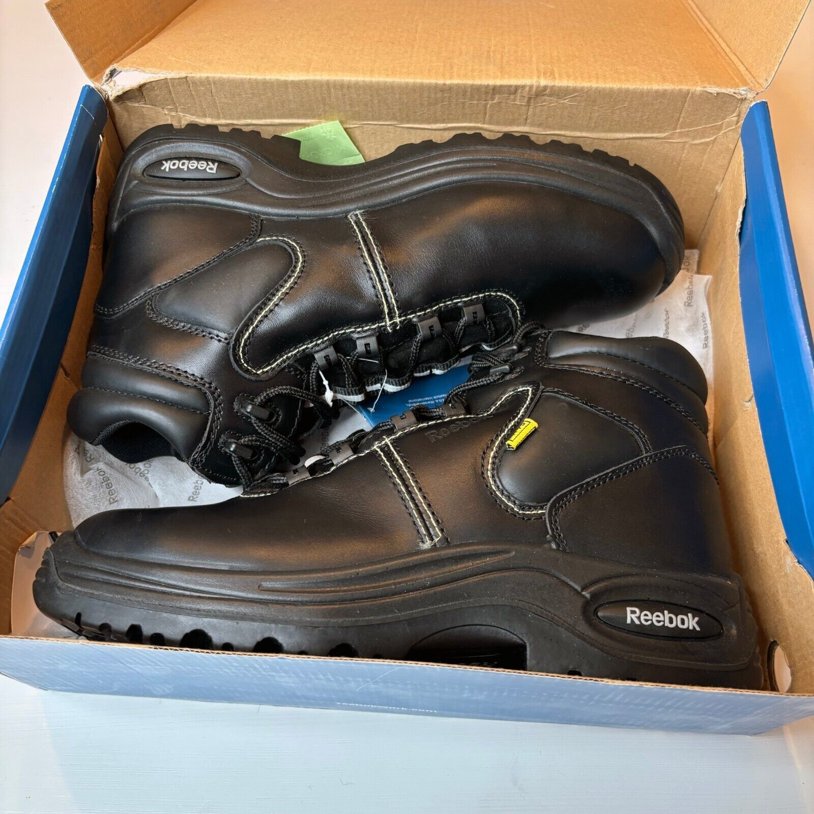 Reebok New Reebok Black Leather Work Boots Men's 8.5 Wmn's 10.5 Size US 8.5 / EU 41-42 - 14 Thumbnail