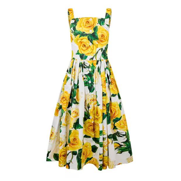 Dolce & Gabbana o1g2r1mq1024 Floral Print Midi Dresses in Multicolor Size M / US 6-8 / IT 42-44 - 1 Thumbnail