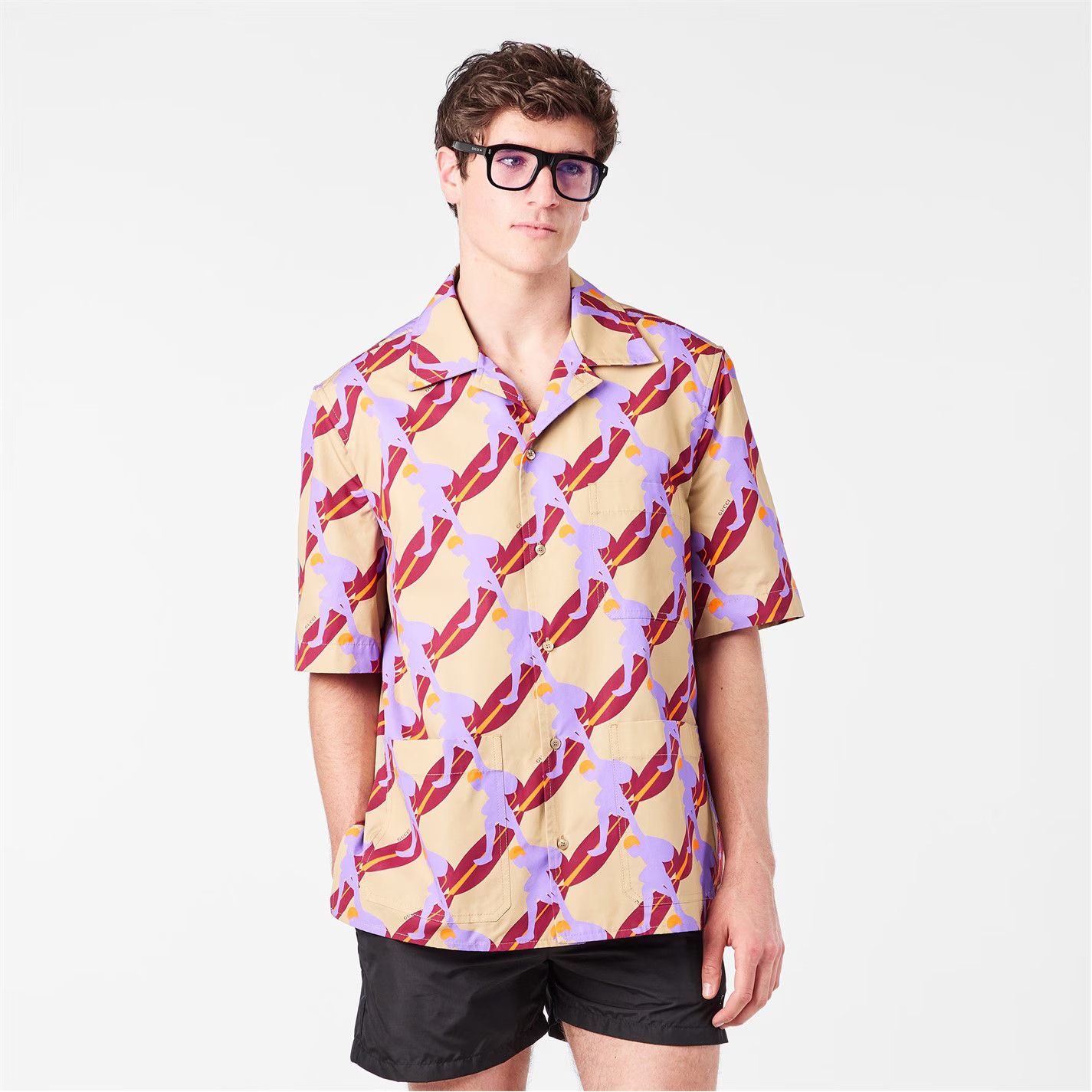 Gucci o1g2r1mq0426 Surfer Shirt in Multicolor Size US XL / EU 56 / 4 - 3 Thumbnail