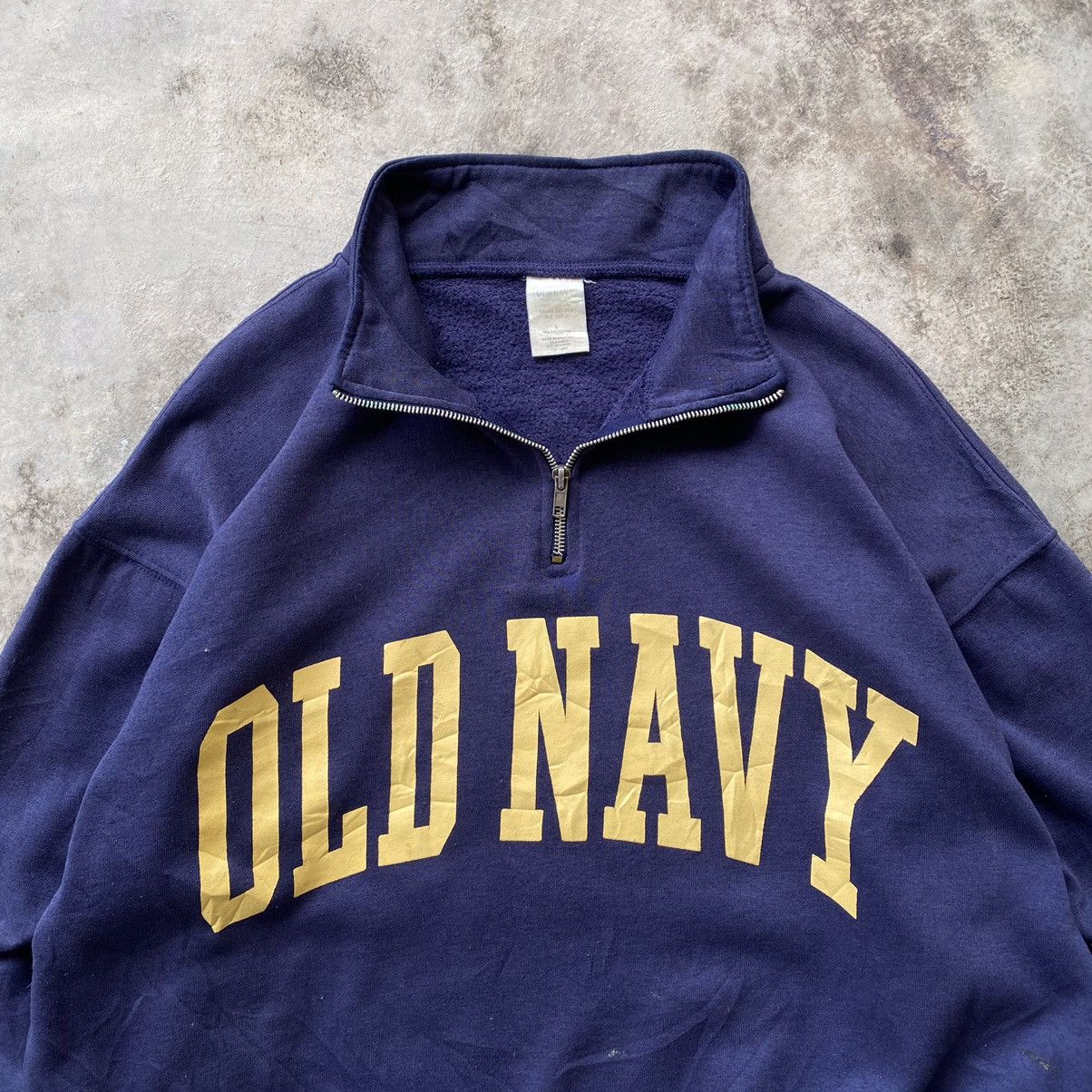 Old Navy × Vintage OLD NAVY Big Spellout Logo Half Zip Sweatshirt Size US L / EU 52-54 / 3 - 3 Thumbnail