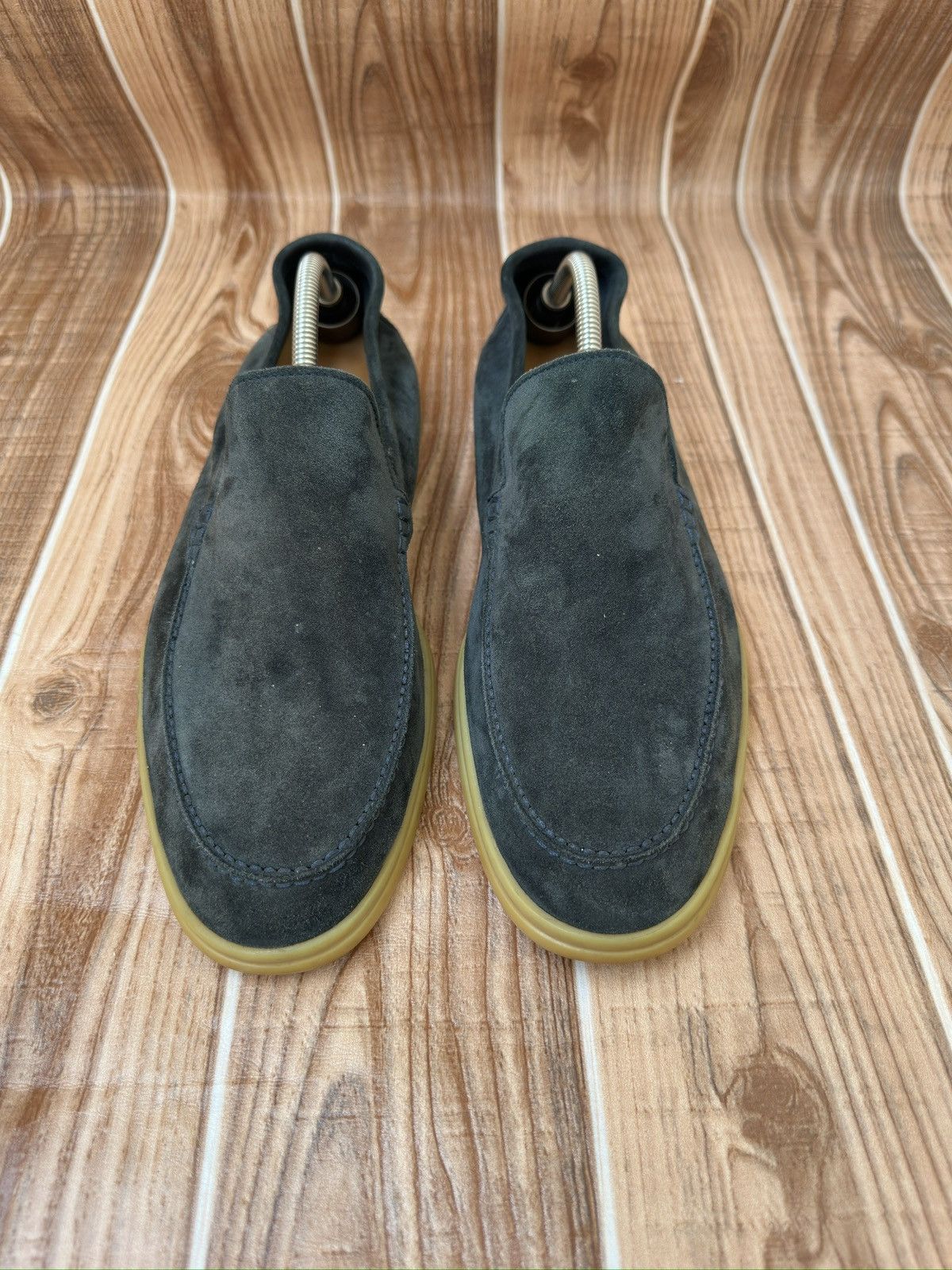 Loro Piana Loro Piana Greeny Blue Suede Summer Walk Loafers Size US 13 / EU 46 - 2 Thumbnail