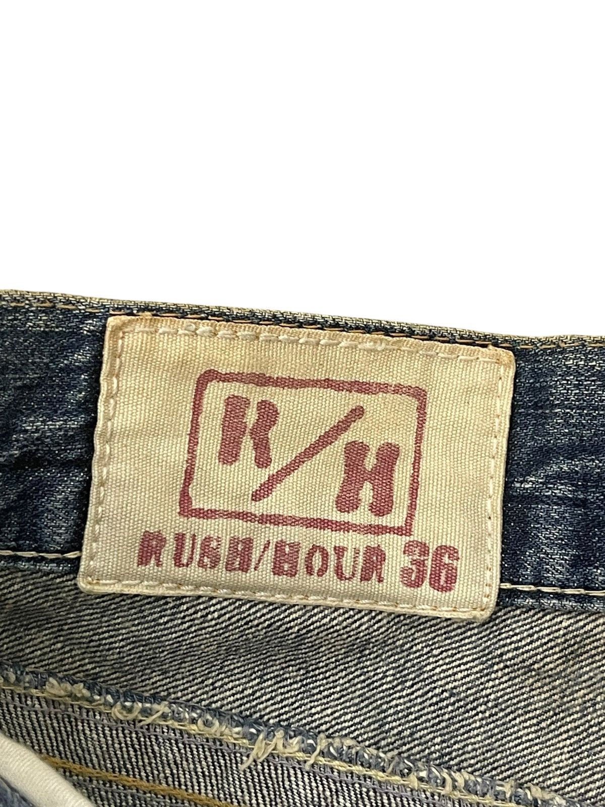 Japanese Brand Flare Jeans Rush Hour Distress Denim Boot Cut 2🟦2 Size US 35 - 10 Thumbnail
