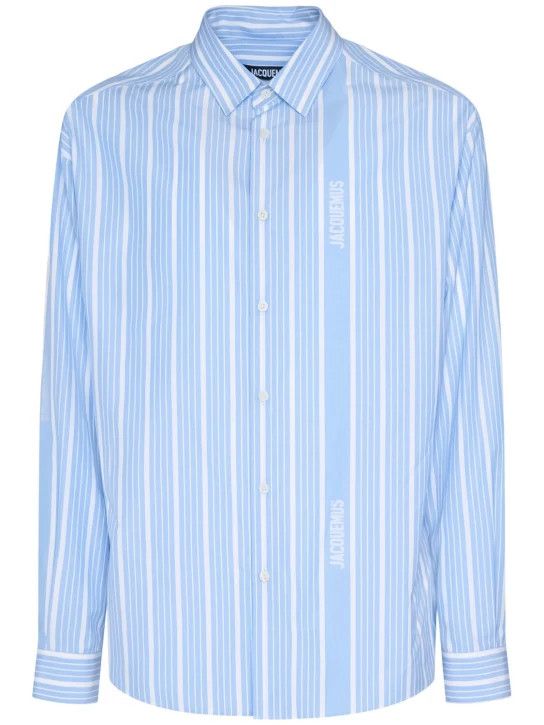 Jacquemus o1lsvrm0425 Simon Logo Striped Shirt in Jacquard Busine Size US XXL / EU 58 / 5 - 1 Thumbnail
