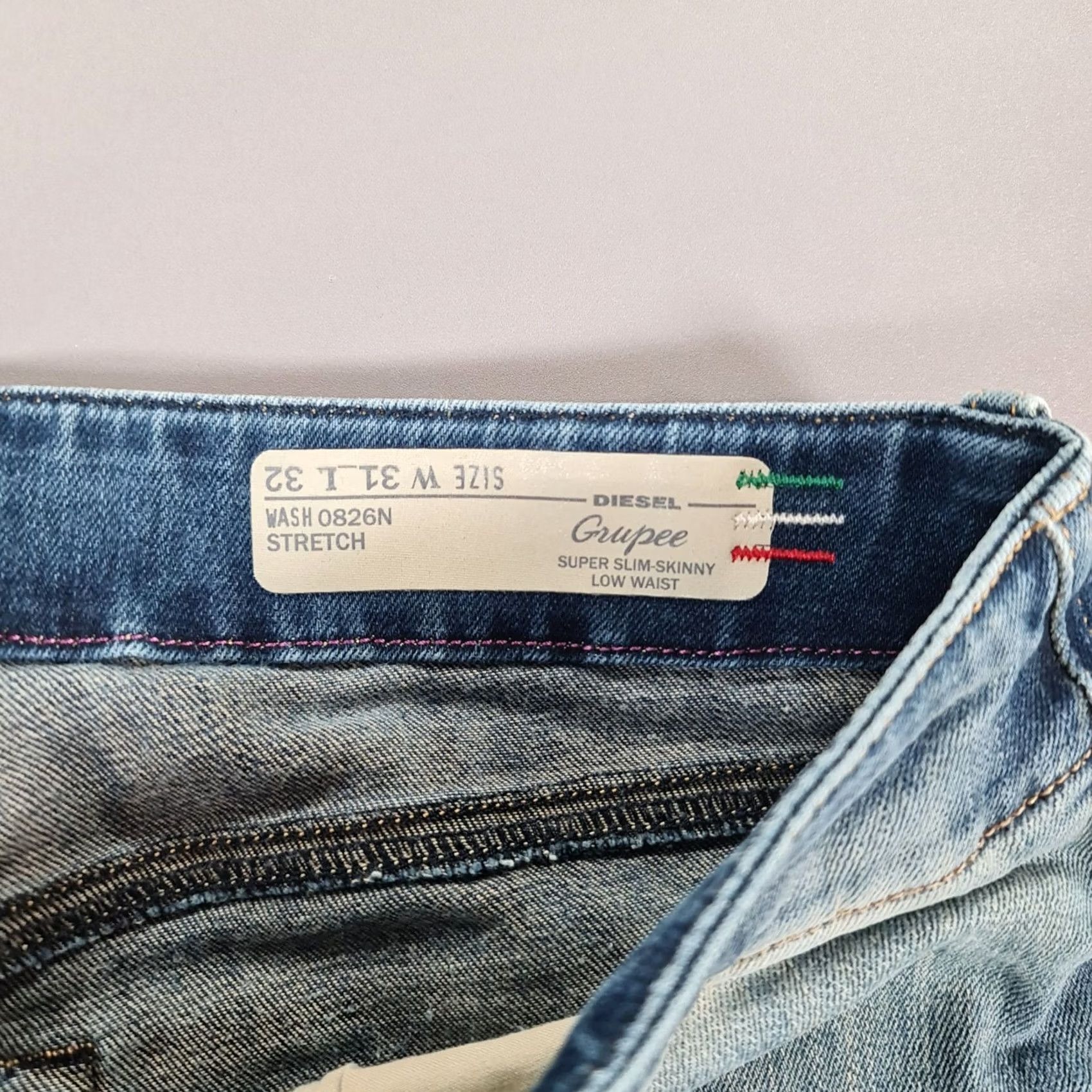 Diesel VINTAGE Diesel Womens Jeans Blue W31 L32 Grupee Super Slim Skinny Fit Low Rise 0826N Size 24" / US 00 / IT 34 - 4 Thumbnail