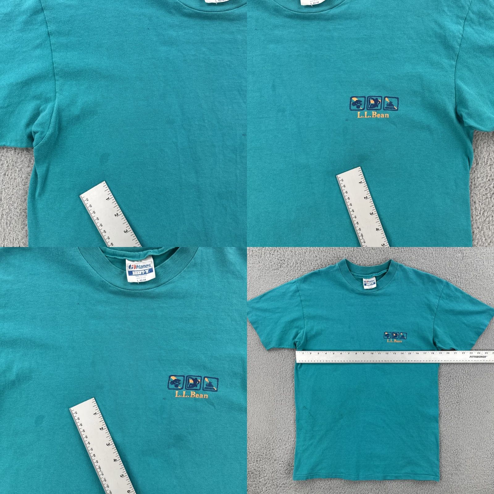 Hanes VINTAGE Hanes Beefy-T Shirt Mens L Green 90s Crew Neck Short Sleeve Made In USA Size US L / EU 52-54 / 3 - 9 Thumbnail