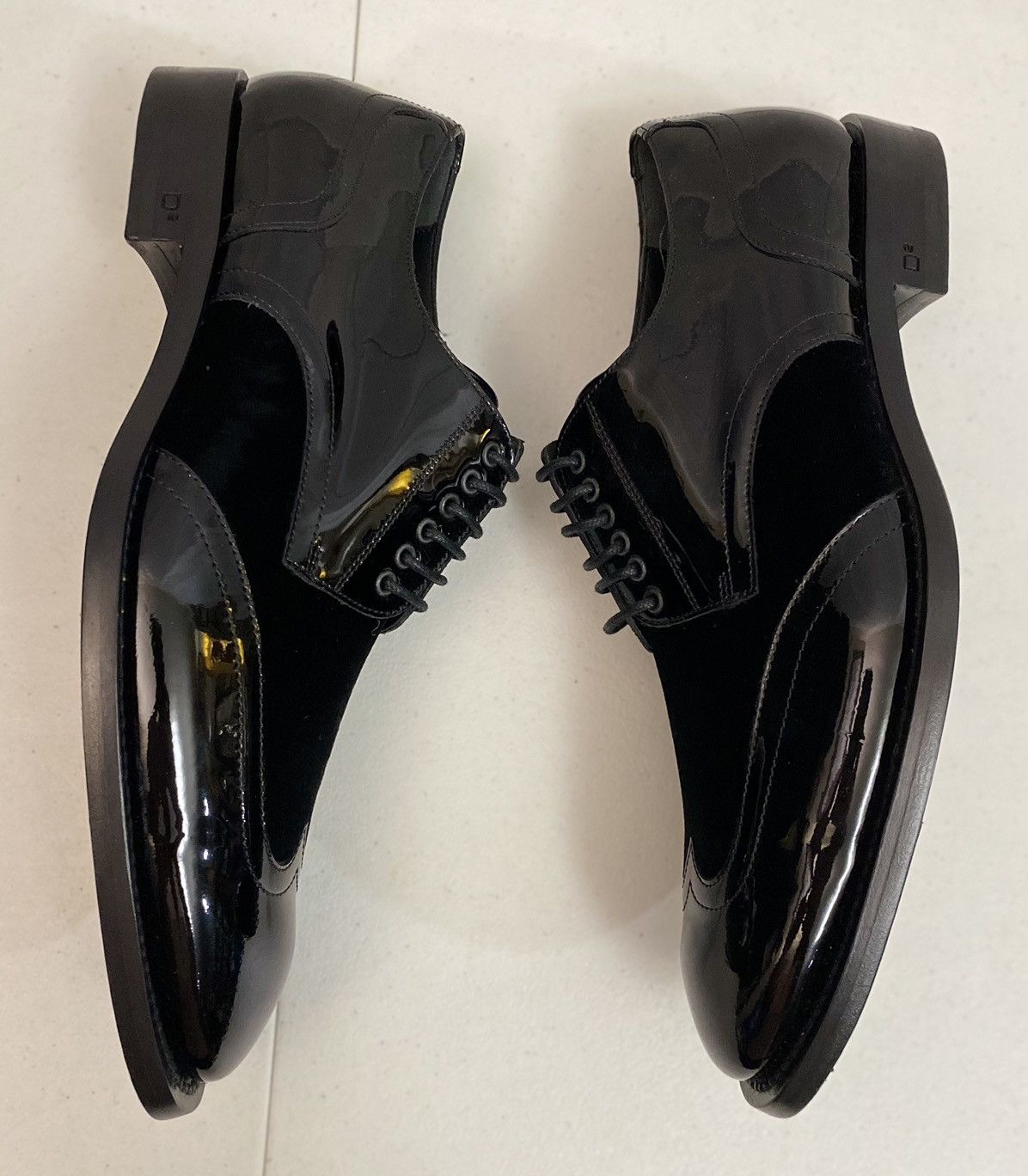 Dsquared2 Dsquared2 🇮🇹 Black Patent/Velvet Handmade Derby 7.5 NEW Size US 7.5 / EU 40-41 - 5 Thumbnail