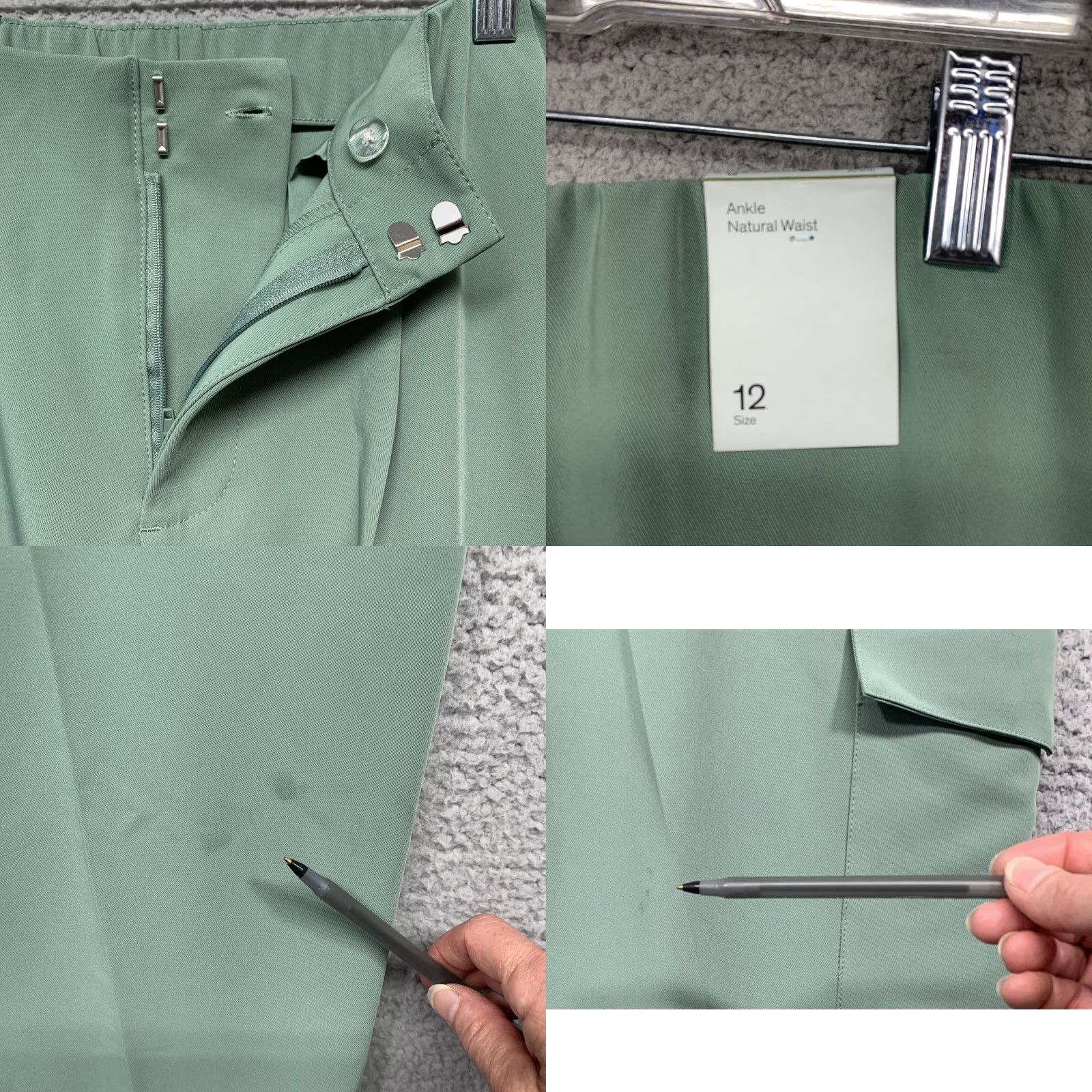 Vintage Prologue Cargo Dress Pants Women's 12 Green 32x25 High Rise Relaxed Fit Tapered Waist 32 Inseam Pants Size 34" / US 12 / IT 48 - 8 Thumbnail