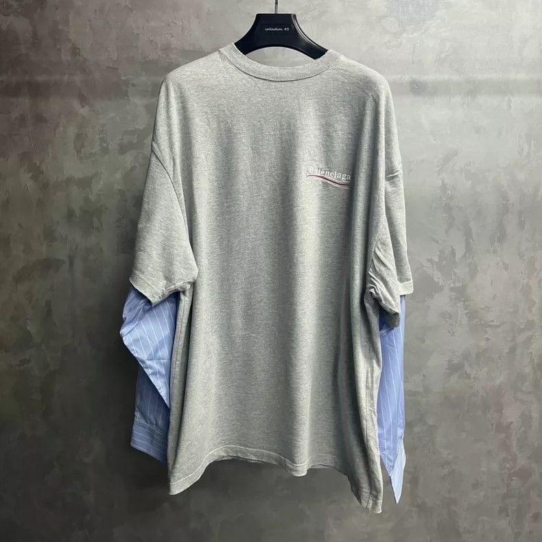 Balenciaga Balenciaga Grey Fake Two-Piece Long-Sleeve Tee - dmc Size US XS / EU 42 / 0 - 1 Thumbnail