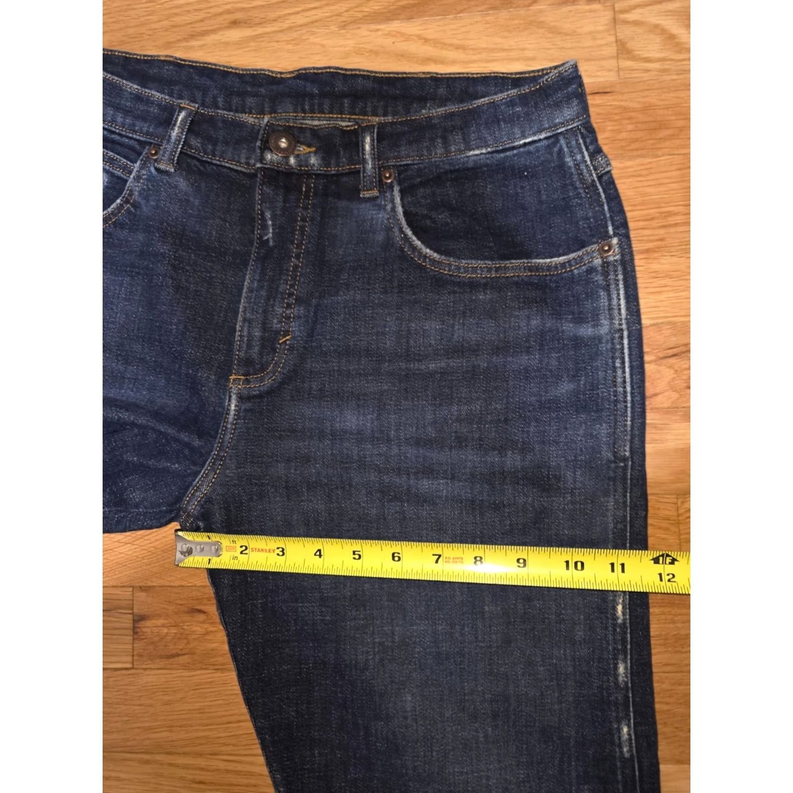 Vintage Straight Jeans Women's Blue Cotton Slim Fit Mid Rise Distressed 5 Pockets Button Closure USA Theme 8 Regular Women’s Pants Size 28" / US 6 / IT 42 - 6 Thumbnail