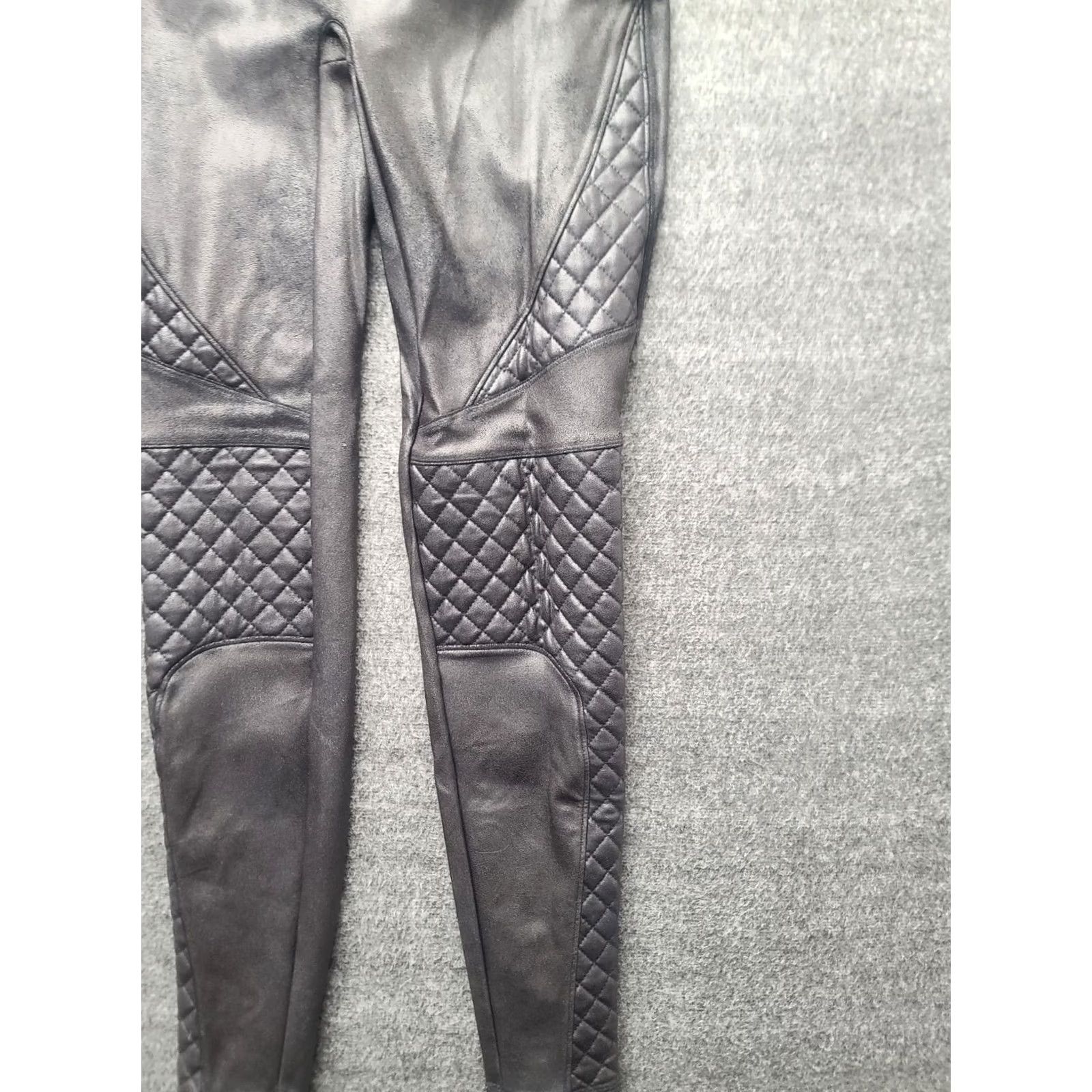 Spanx Spanx Moto Leggings Womens S Black Faux Leather Ankle High Rise Shaping Slimming Stretch Inseam 27in Size 28" / US 6 / IT 42 - 6 Thumbnail