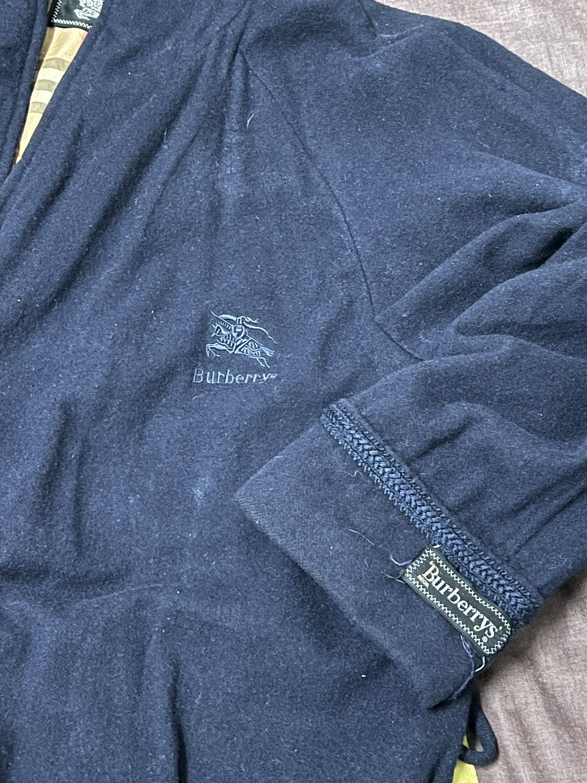 Burberry Nova Check blue navy Wool Long Jacket