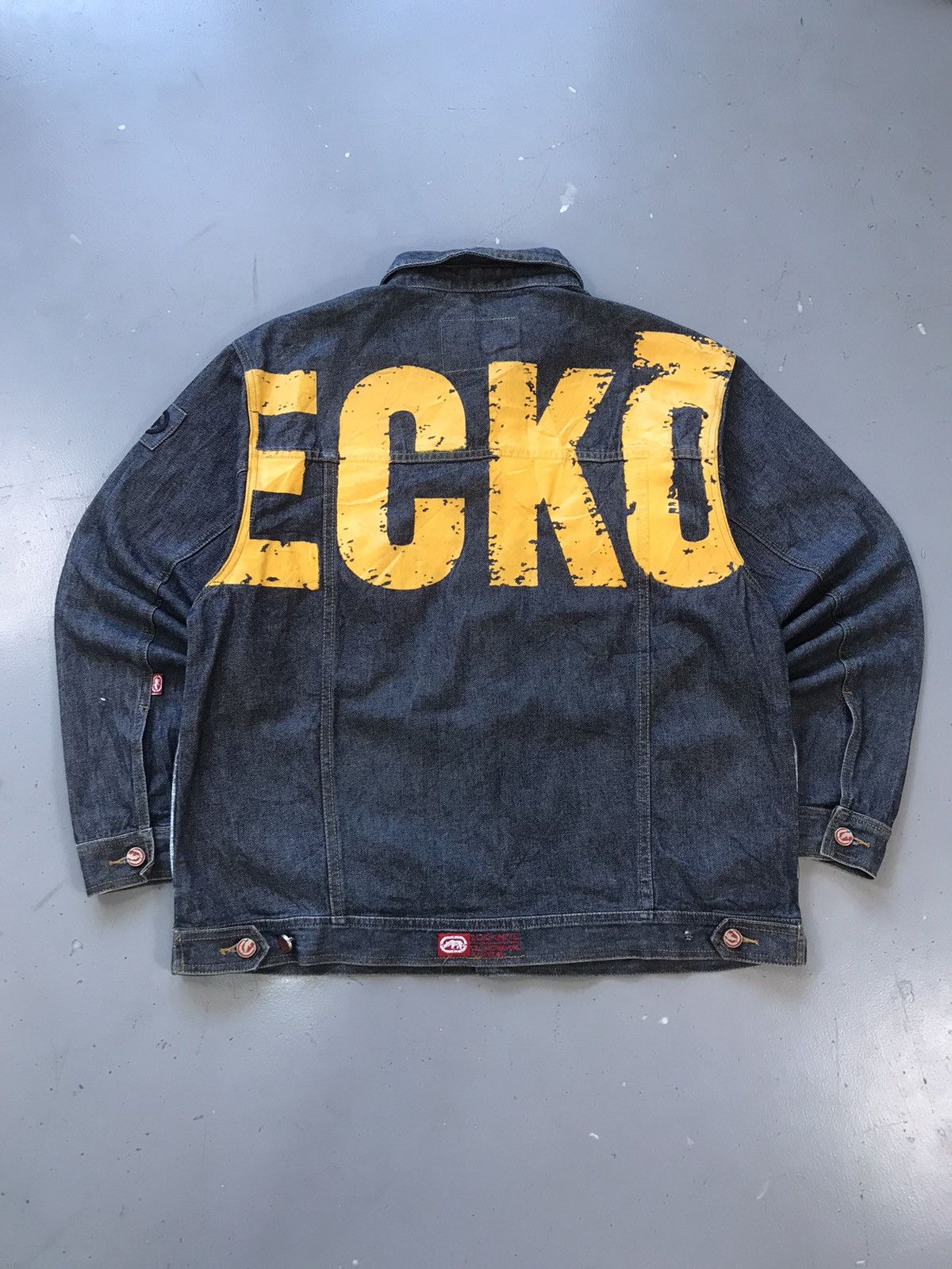 Ecko Unltd. × Vintage Vintage Ecko UNLTD SpellOut printed denim jacket Size US M / EU 48-50 / 2 - 6 Thumbnail