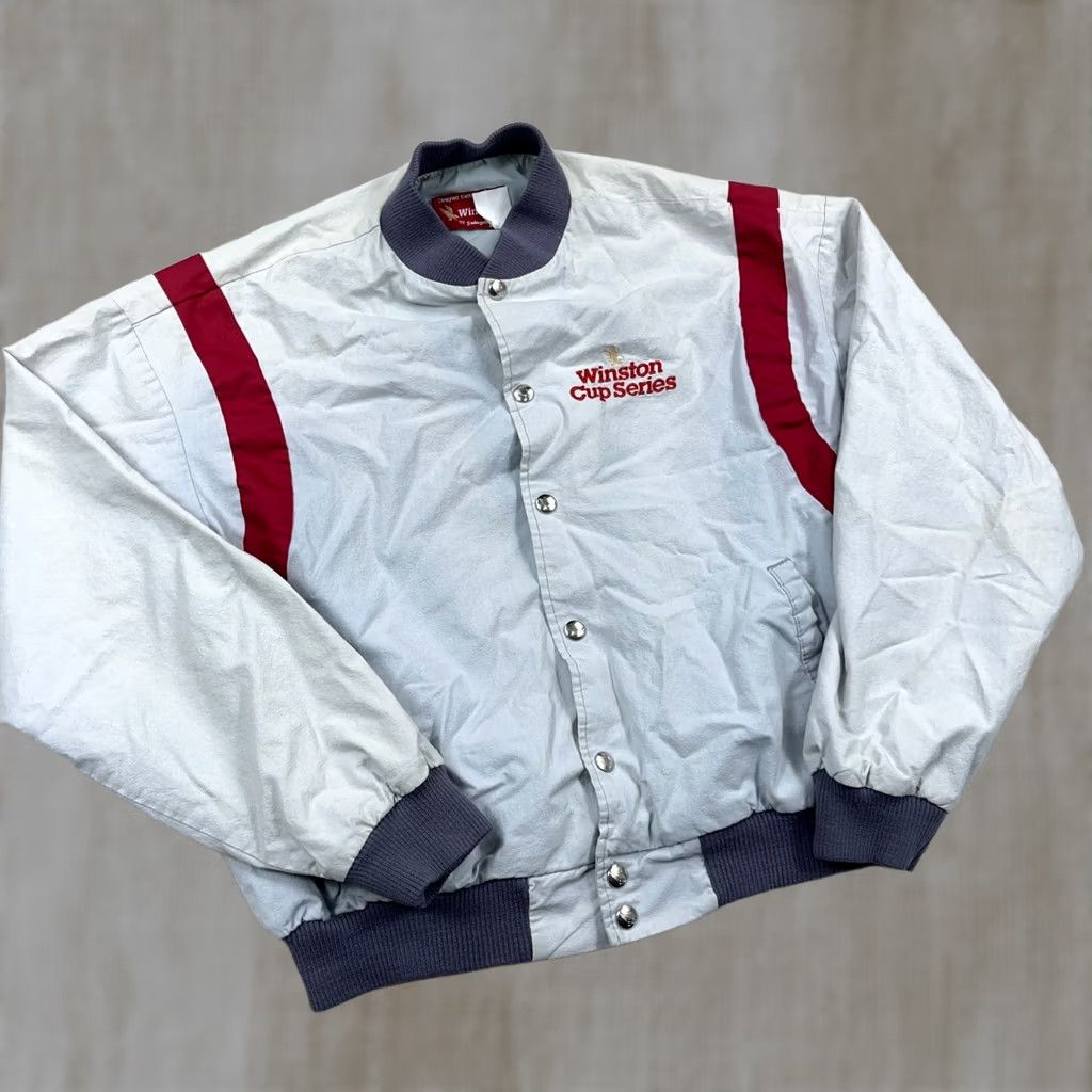 Vintage Vintage Swingster Winston Cup Jacket Men L Gray Bomber 80s 90s Nascar Racing Worn Jacket Size US L / EU 52-54 / 3 - 1 Thumbnail