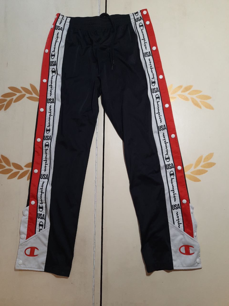 Champion Full Snap Button Track Pants 90's Vintage