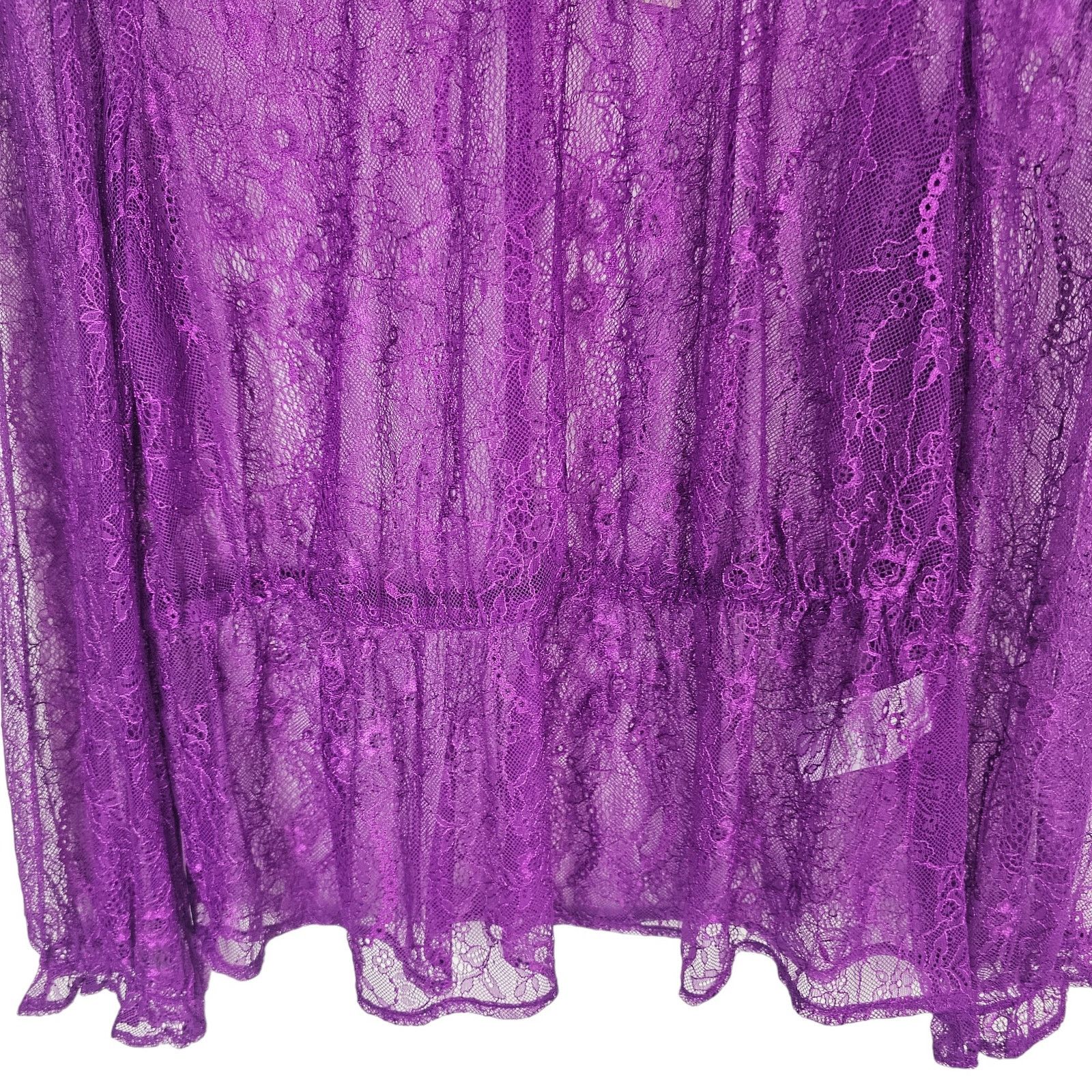 Banana Republic Banana Republic Women Sheer Lace Peplum Blouse PL Whimsigoth Size L / US 10 / IT 46 - 4 Thumbnail