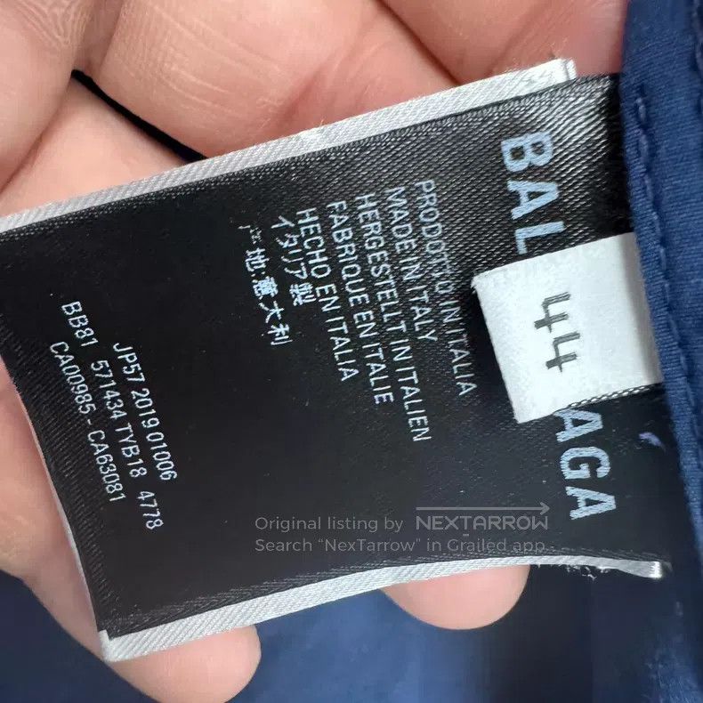 Balenciaga Balenciaga Blue and White Embroidered Logo Patchwork Windb Size US S / EU 44-46 / 1 - 7 Thumbnail