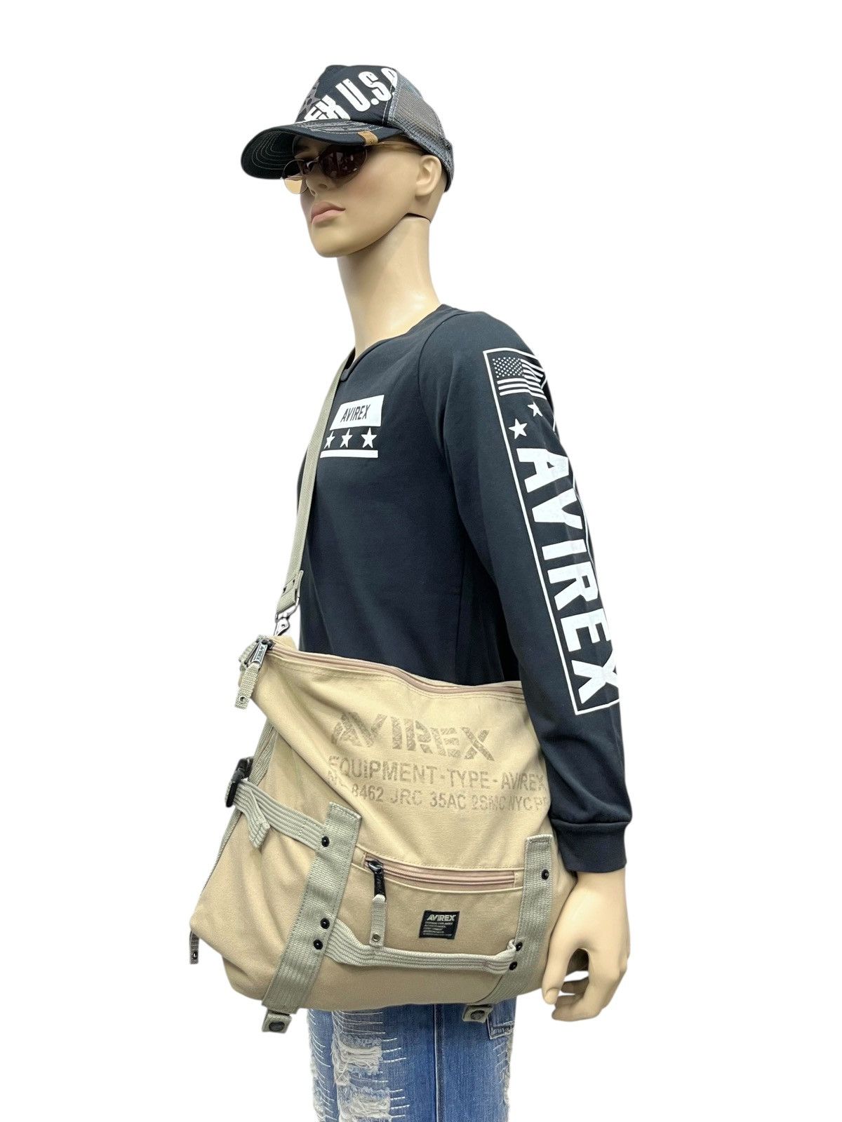 Avirex VERY RARE🔥Vintage AVIREX Multiway Canvas Bagpack Crossbody Size ONE SIZE - 5 Thumbnail