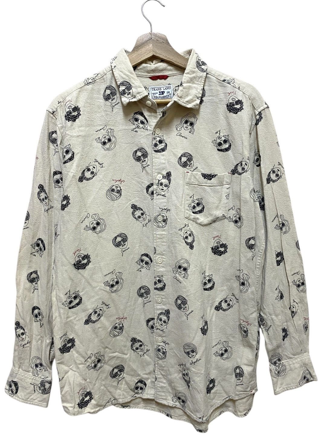 The Unbranded Brand Urbangarment Face Print Shirt Button Up Size US L / EU 52-54 / 3 - 1 Thumbnail